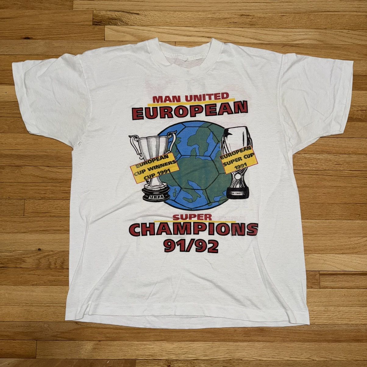 Vintage Manchester United European Championship Winners Shirt 1992 Size US L / EU 52-54 / 3 - 1 Thumbnail