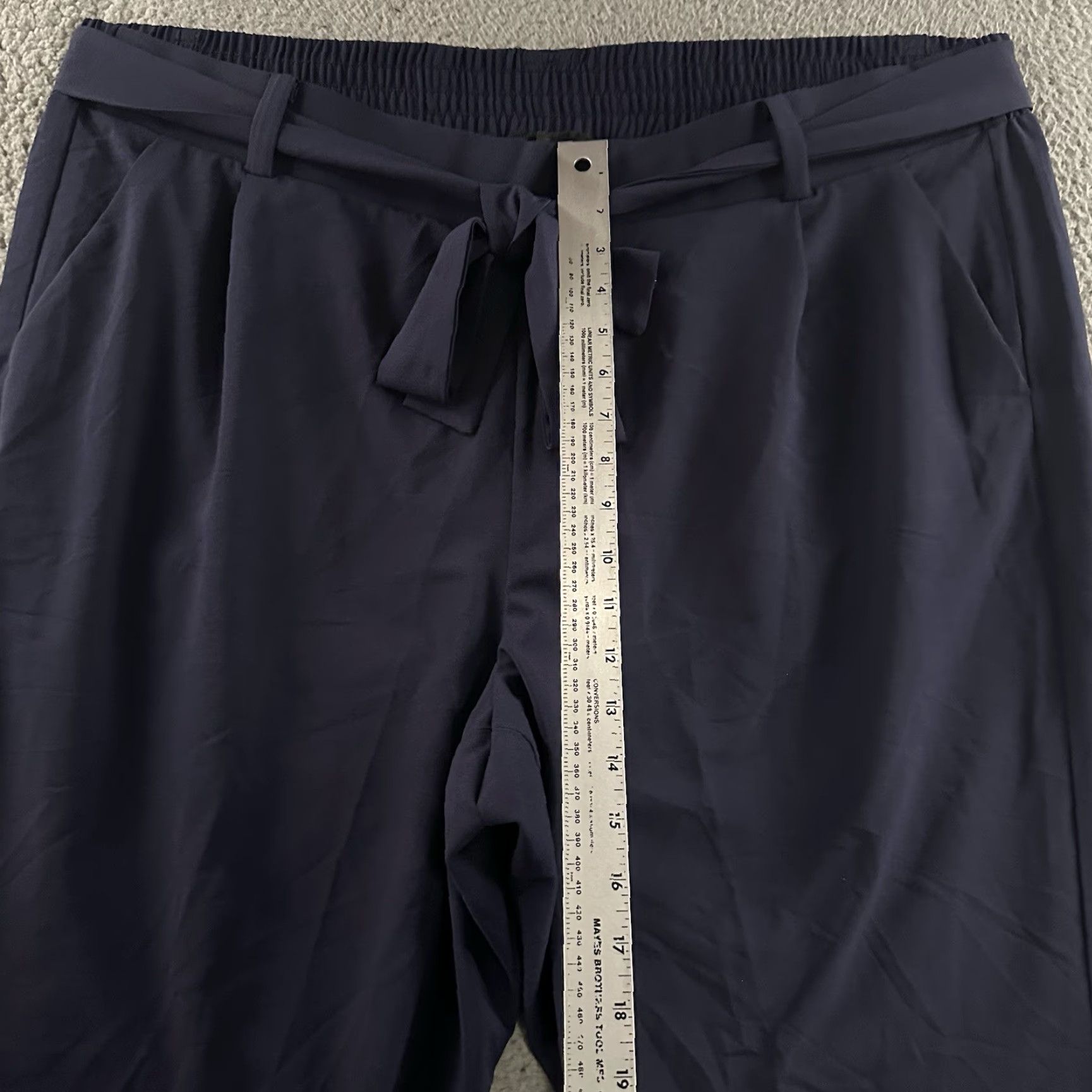 Torrid Torrid Pants Blue 3X Plus Crop Tie Front Tapered Leg Polyester Blend Womens Size 30" / US 8 / IT 44 - 6 Thumbnail