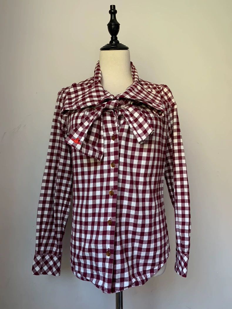 Vivienne Westwood Vivienne Westwood Red checkered bow tie shirt Size M / US 6-8 / IT 42-44 - 4 Thumbnail