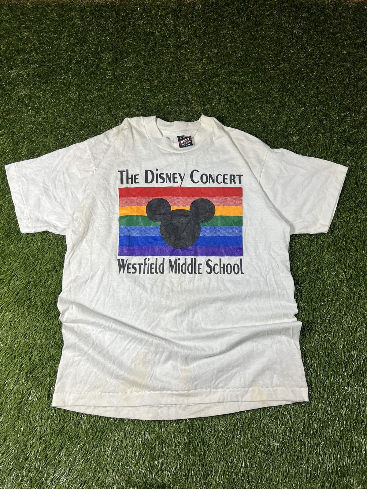 Disney True Vintage 80s Disney School Musical Concert Rainbow Tee Size US L / EU 52-54 / 3 - 1 Thumbnail