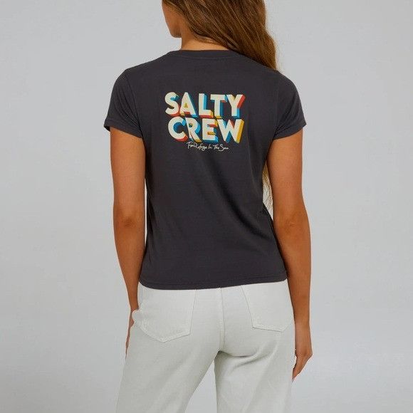Other NWT SALTY CREW SUMMERTIME BOYFRIEND CHARCOAL T-SHIRT SZ S Size S / US 4 / IT 40 - 1 Thumbnail