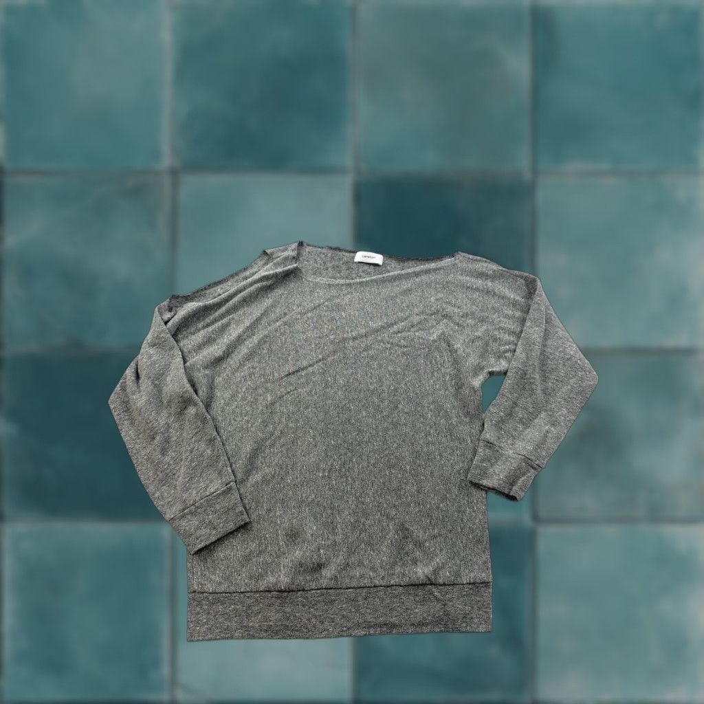 Vintage Lanston Off The Shoulder Top Women’s Small Gray USA Shirt Size S / US 4 / IT 40 - 1 Thumbnail
