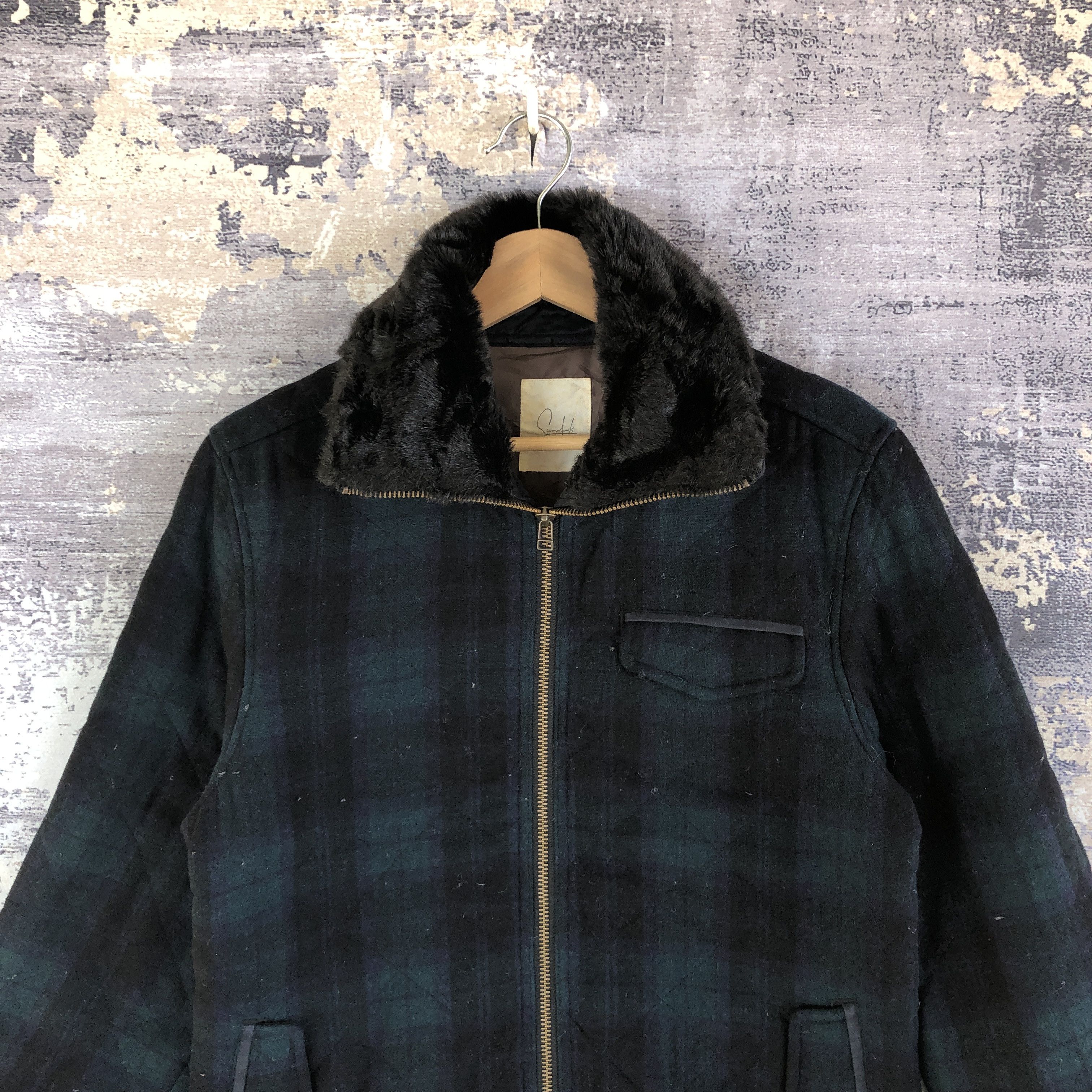 Japanese Brand × Vintage Sunny Cloud Wool Jacket Felissimo Checkered Sherpa Jacket Size US M / EU 48-50 / 2 - 5 Thumbnail