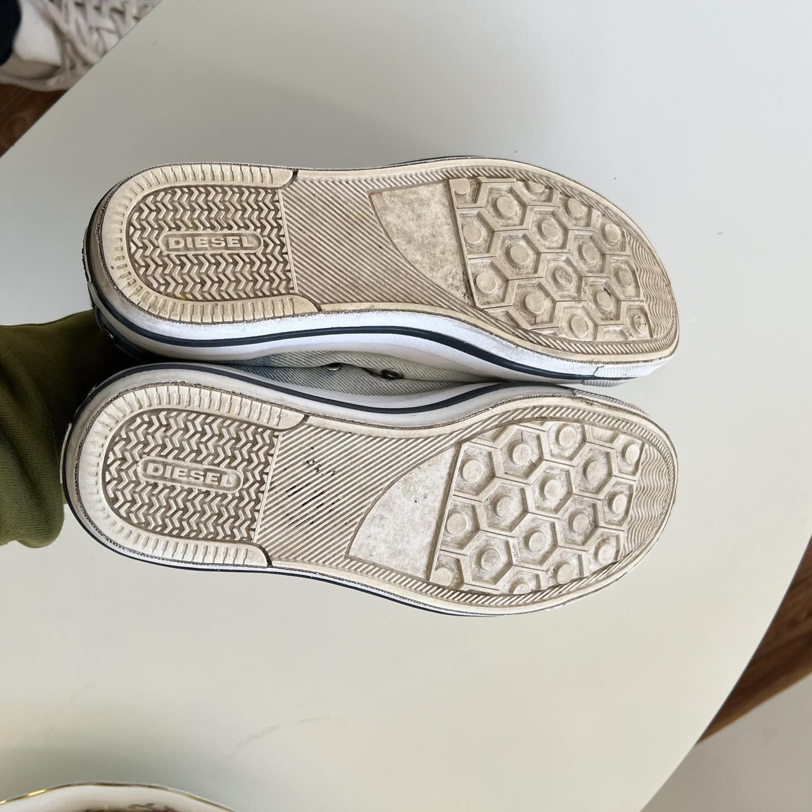 Diesel × Jean DIESEL denim jeans sneakers shoes keds distressed Sz 40 Size US 7 / EU 40 - 6 Thumbnail