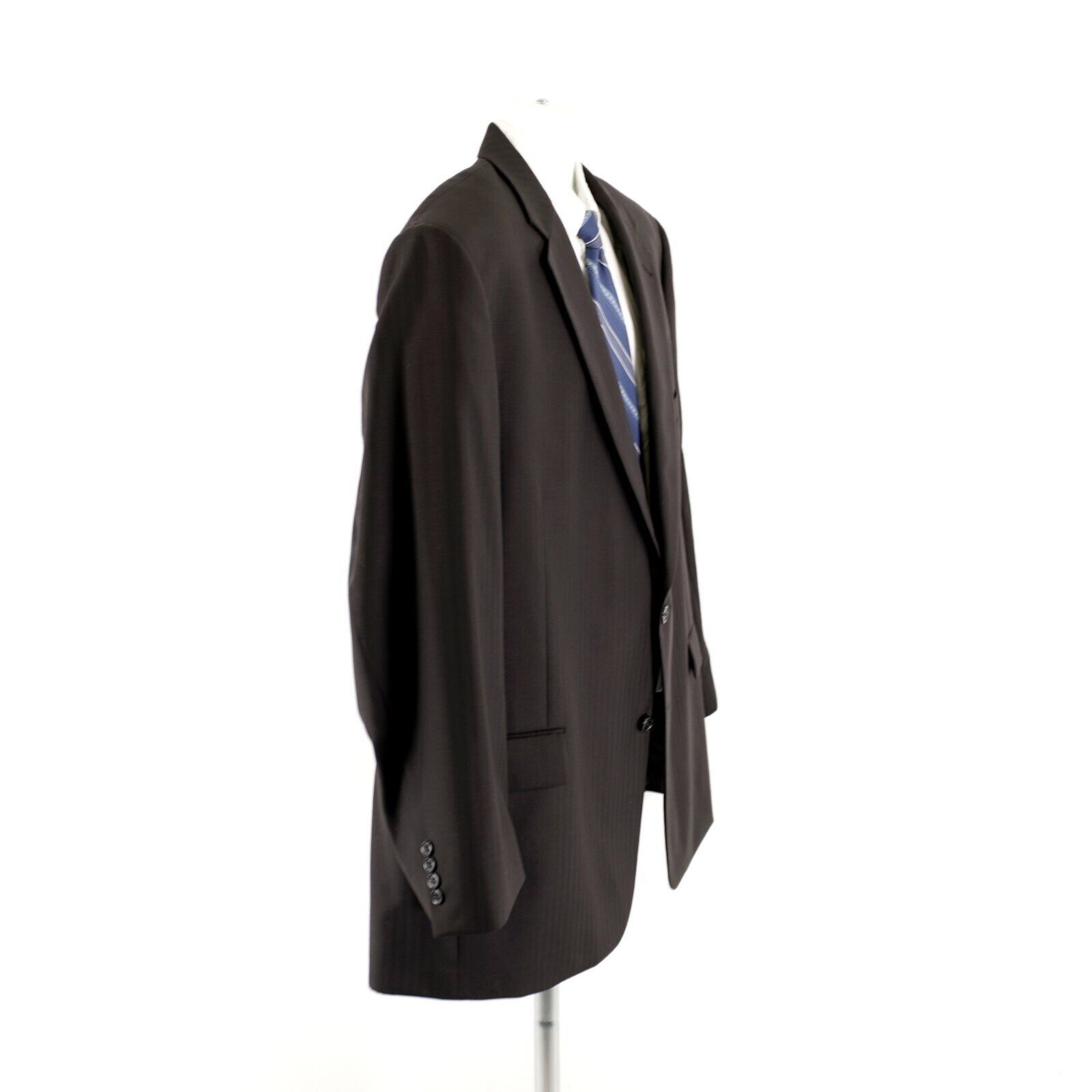 Jos. A. Bank Jos A Bank Signature Black Wool Herringbone 2 Button Suit Ja Size 48L - 8 Thumbnail