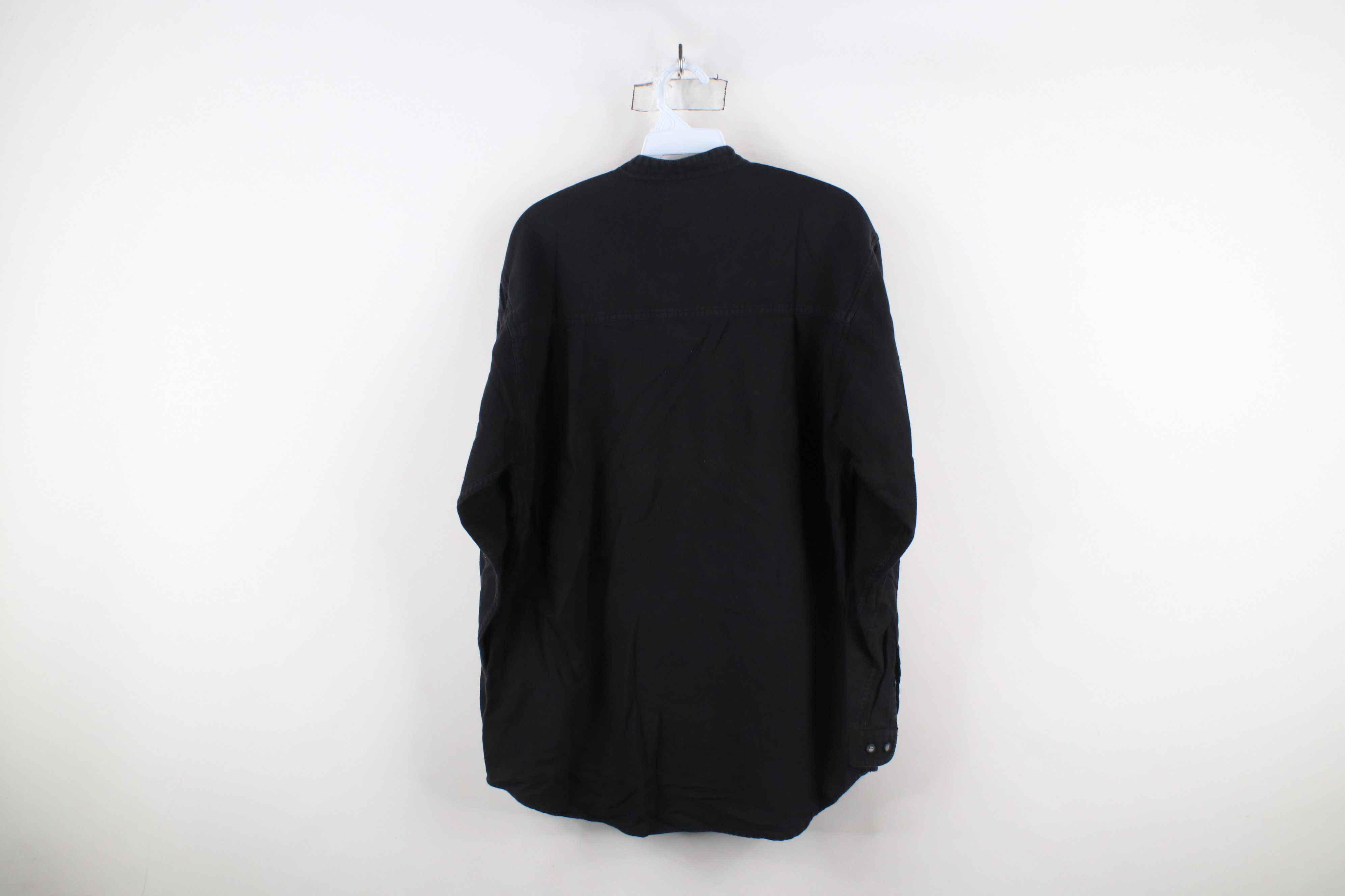 Vintage Vintage 90s Streetwear Flannel Collar Button Shirt Black Size US M / EU 48-50 / 2 - 11 Thumbnail