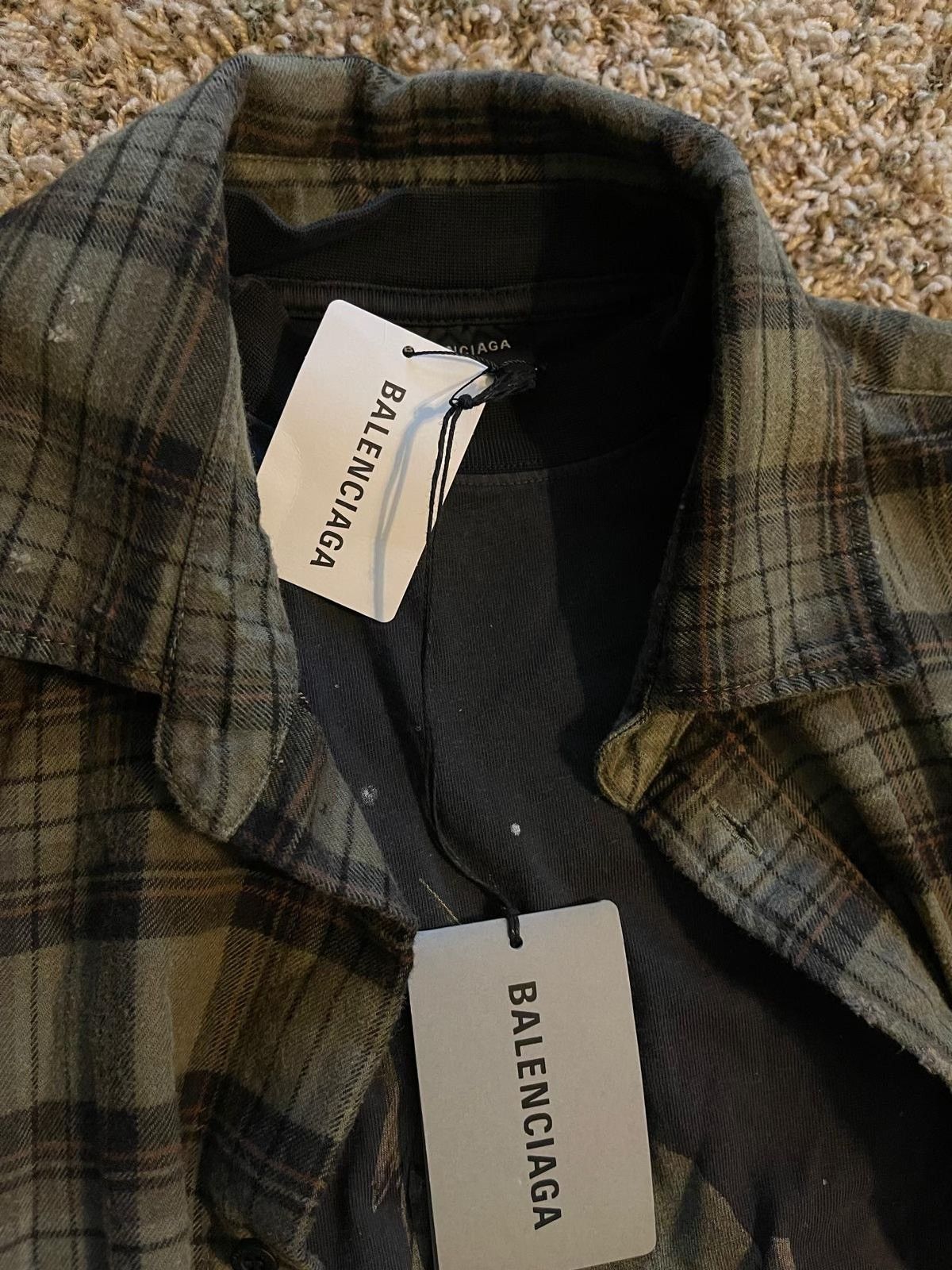 Balenciaga Balenciaga Statue of Liberty Flannel Layered Shirt Size US XL / EU 56 / 4 - 4 Thumbnail