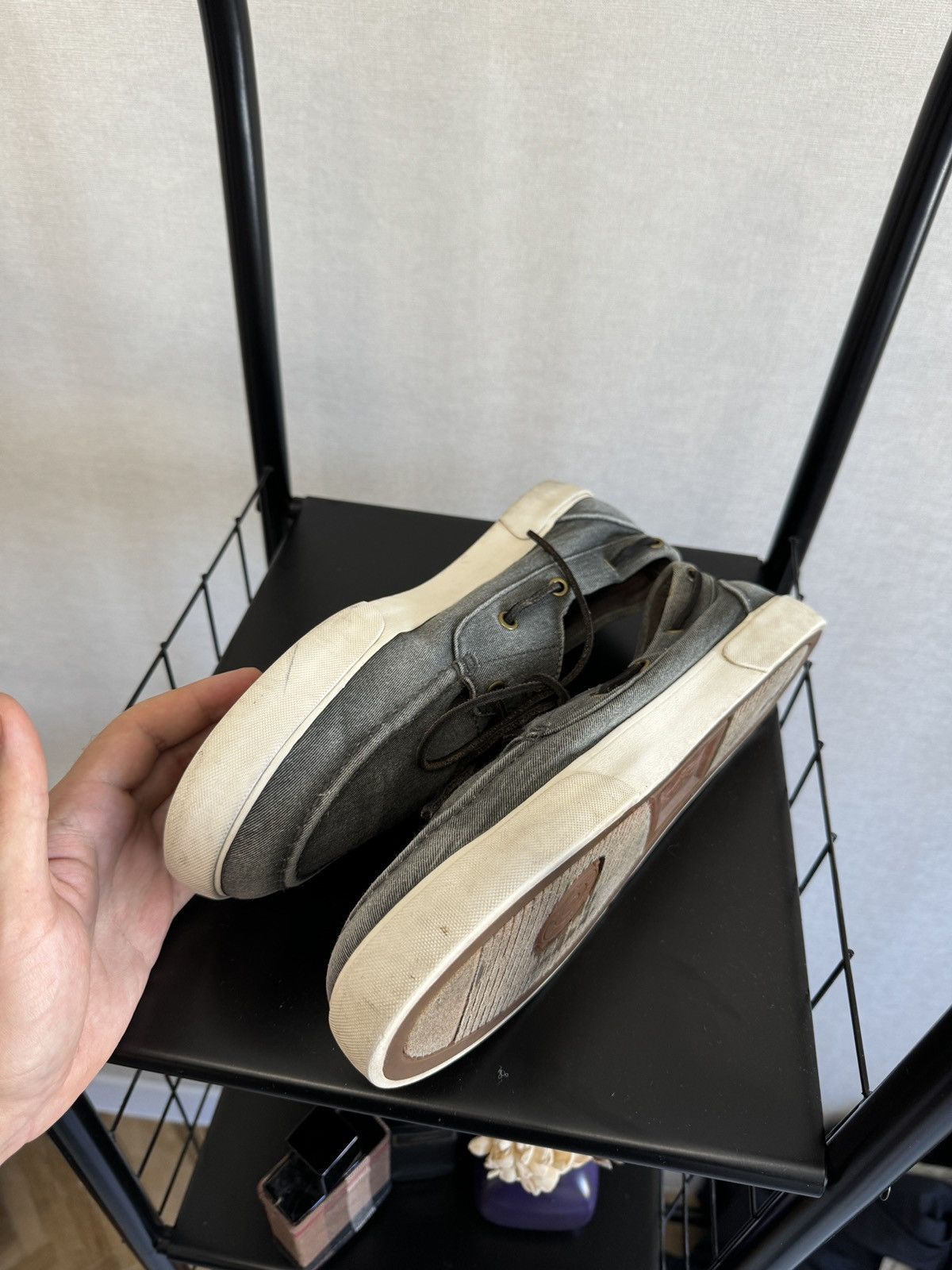Polo Ralph Lauren Polo Ralph Lauren grey faded twill cotton top-sider loafer Size US 12 / EU 45 - 8 Thumbnail