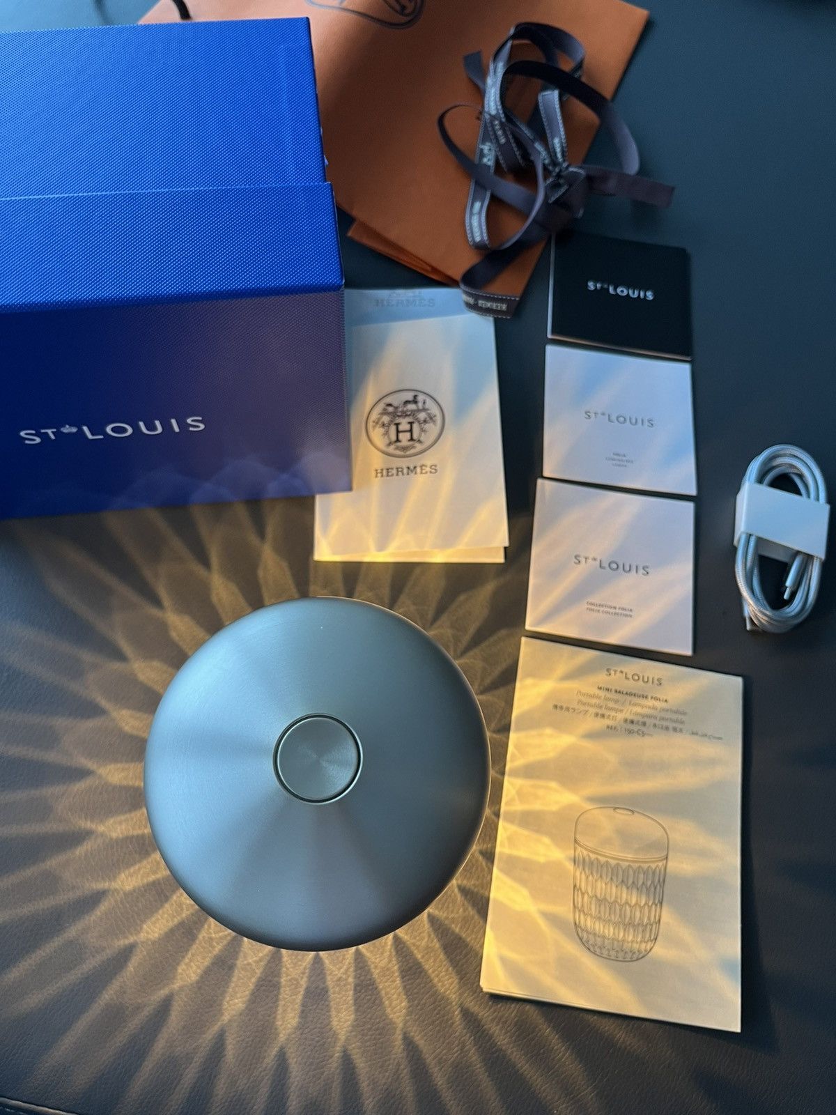 Hermes Brand New Giftable Hermes St Louis Folia Mini Portable Lamp Size ONE SIZE - 13 Thumbnail