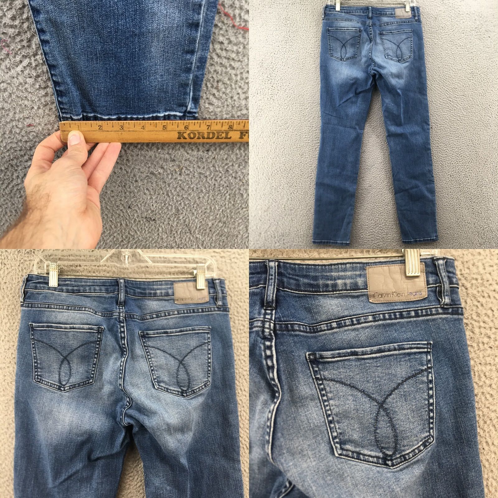 Calvin Klein Calvin Klein Ultimate Skinny Jeans Womens 31x32 Blue Denim Zip Jeans Regular Womens Size 24" / US 00 / IT 34 - 8 Thumbnail