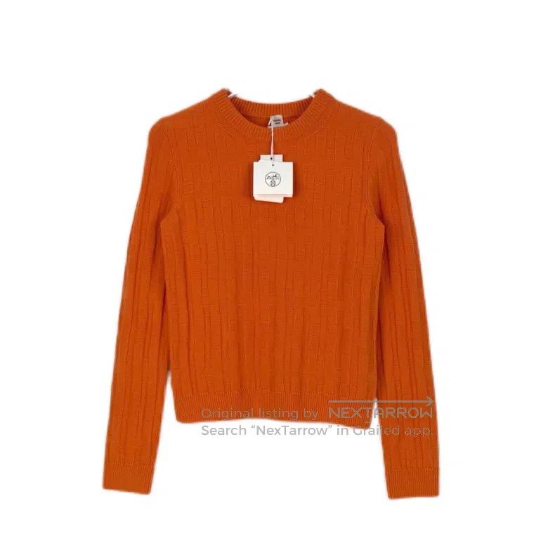 Hermes Hermes Orange Printed Wool Sweater Size XS / US 0-2 / IT 36-38 - 1 Thumbnail