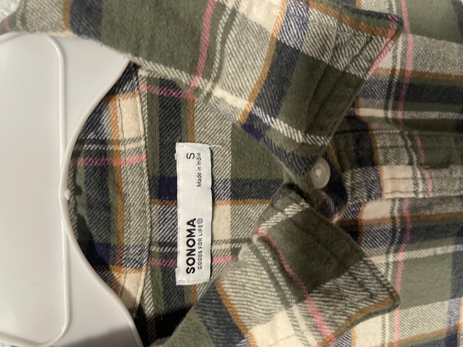Sonoma Sonoma Olive Green Plaid Button-Up Shirt - Small Size US S / EU 44-46 / 1 - 3 Thumbnail