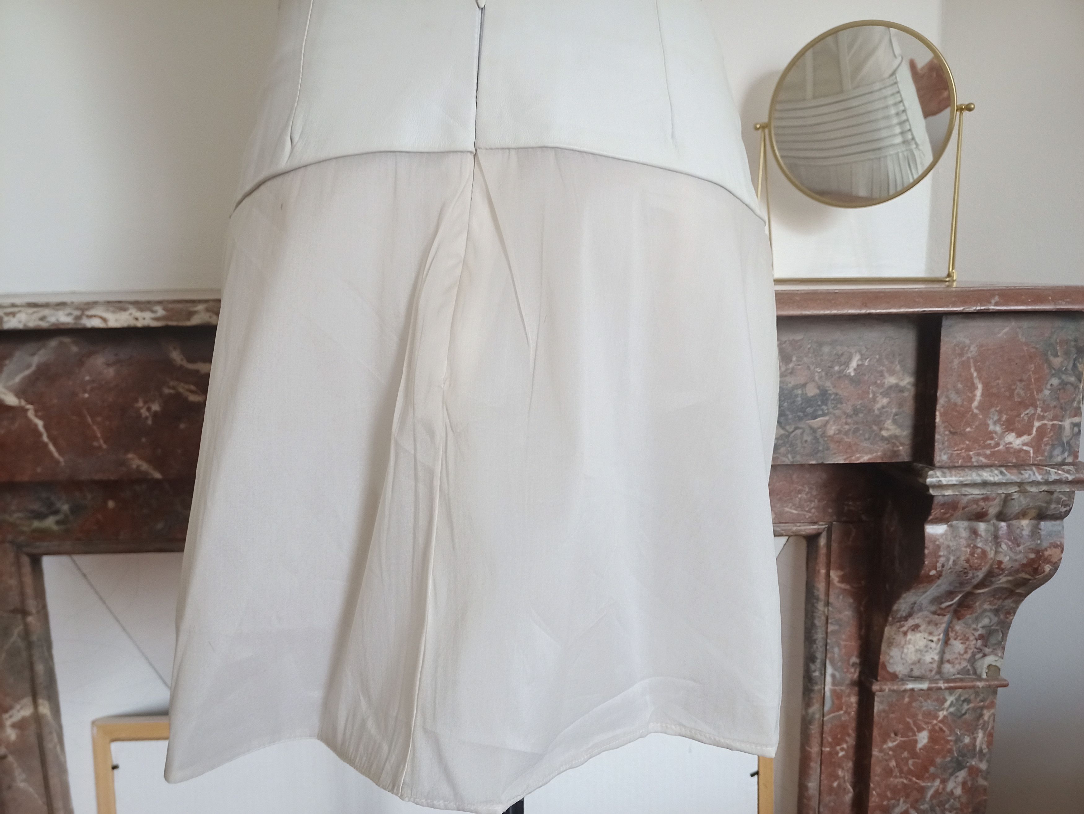 Japanese Brand × Jitrois Jean-Claude Jitrois leather and silk suit skirt bustier Size XS / US 0-2 / IT 36-38 - 15 Thumbnail