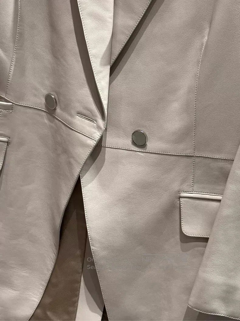 Hermes Hermes Glacier White Apricot Color Lamb Leather Jacket and Size XS / US 0-2 / IT 36-38 - 3 Thumbnail
