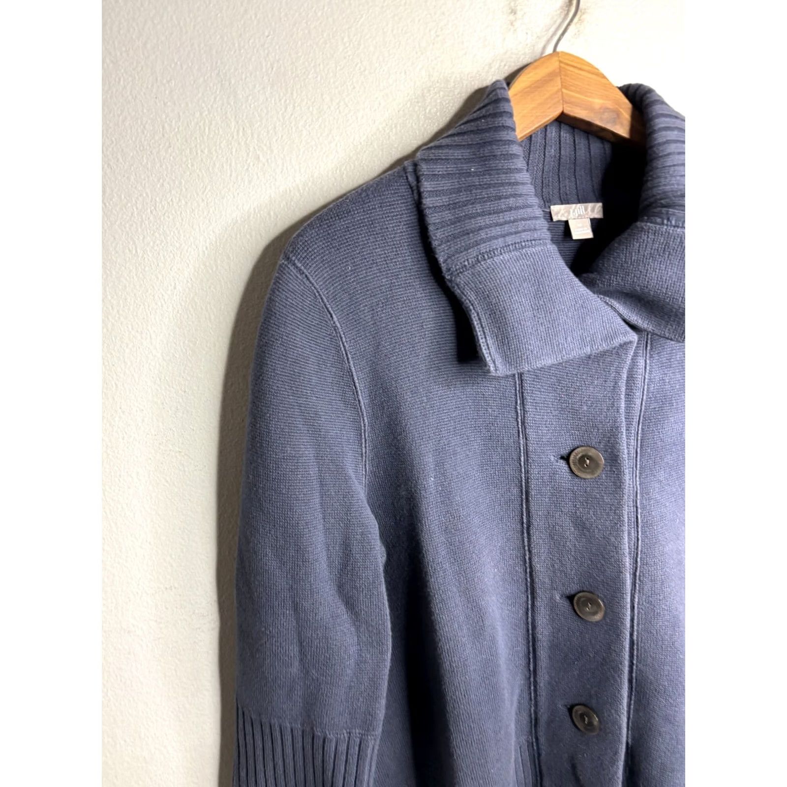 J. Jill J. Jill Cardigan Sweater Blue Double Knit Knitwear Women M Autumn Winter Cardigan With Pockets Size M / US 6-8 / IT 42-44 - 2 Thumbnail