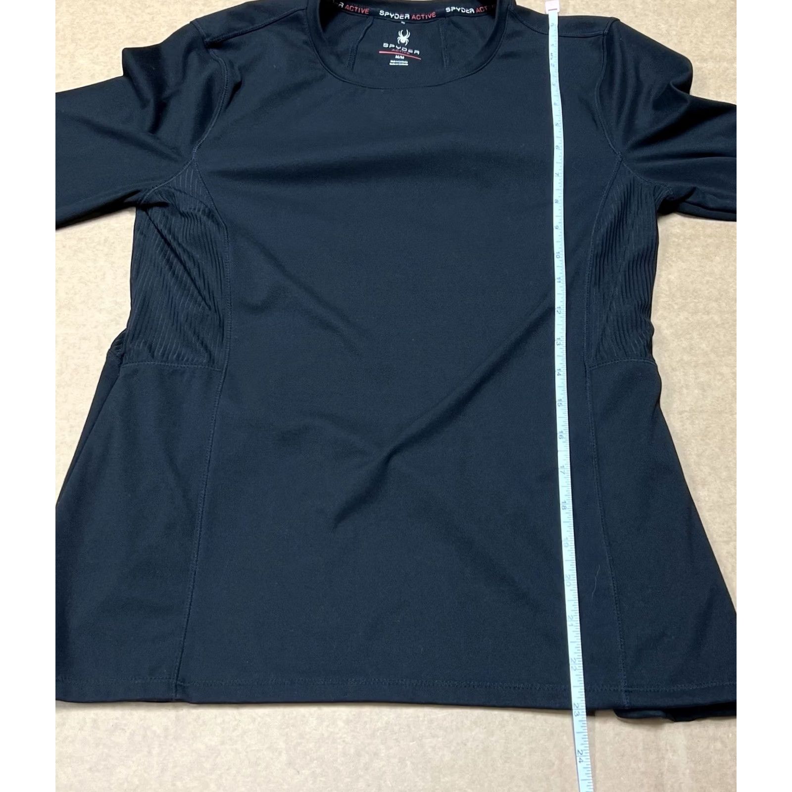 Spyder VINTAGE Spyder Active Men's Long Sleeve Shirt Black Medium Stretch Crew Neck Pullover Moisture Wicking Reflective Logo Blazer? Size US M / EU 48-50 / 2 - 4 Thumbnail