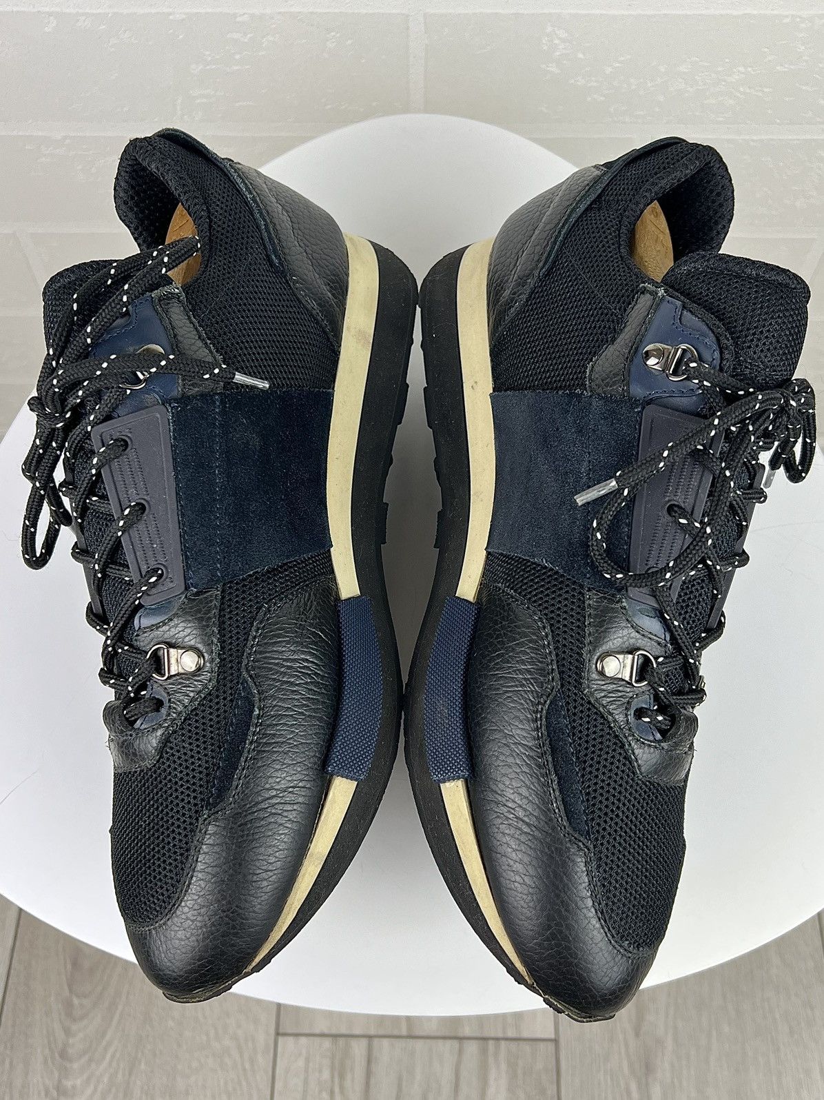 Moncler MONCLER Sneakers Low Top Race Runner Back Logo Nylon Leather Size US 10 / EU 43 - 12 Thumbnail