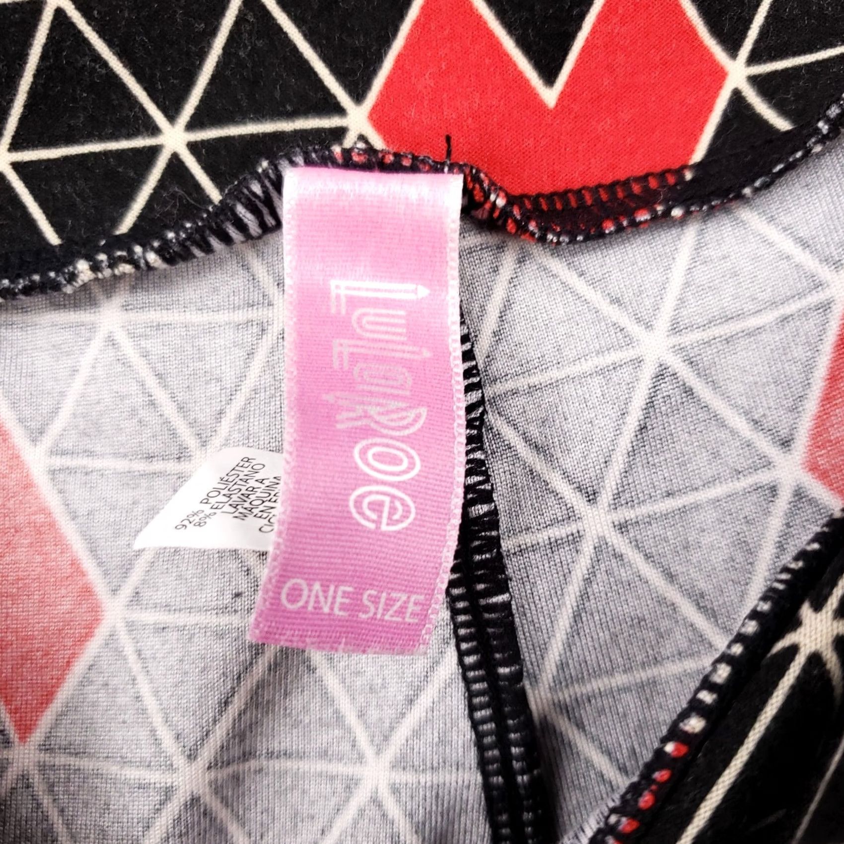 Vintage LuLaRoe Leggings Womens One Size Black Geometric Pull On Jegging Mid Rise Hearts Size 42" / US 20 - 3 Thumbnail