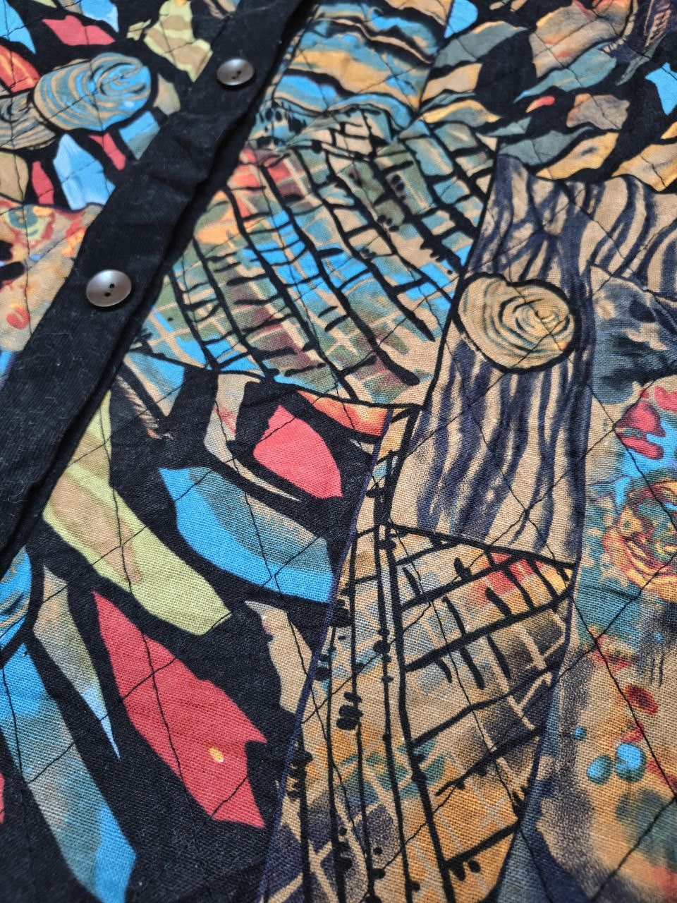 Japanese Brand Japanese Multicolor Art Quilted Jacket Size L / US 10 / IT 46 - 3 Thumbnail