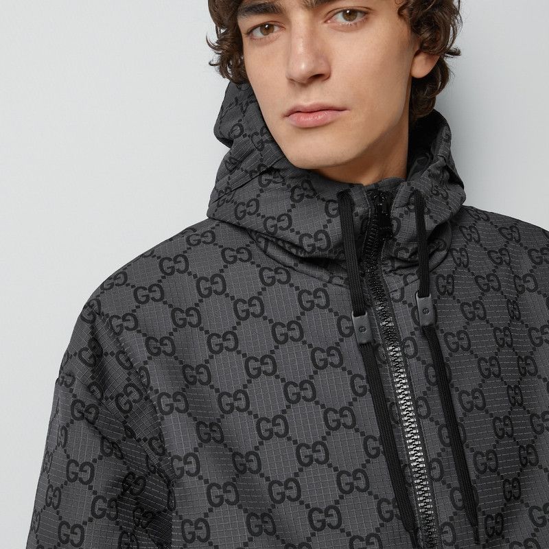 Gucci o1loc1c0126 770275 GG Ripstop Nylon Jacket in Grey & Black Size US L / EU 52-54 / 3 - 3 Thumbnail
