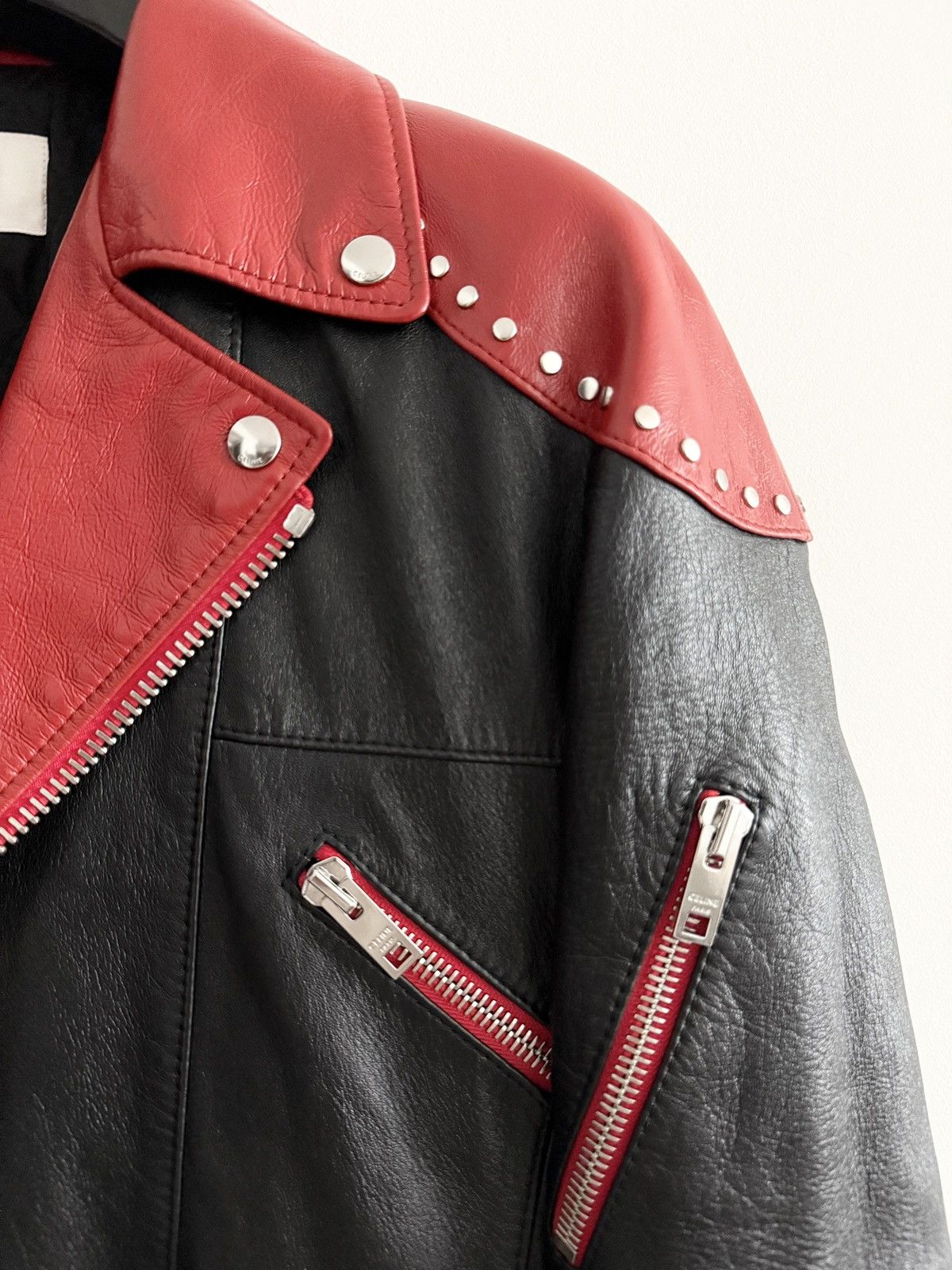 Celine HOLY GRAIL! Celine Runway Studded Leather Biker Jacket Size US M / EU 48-50 / 2 - 6 Thumbnail