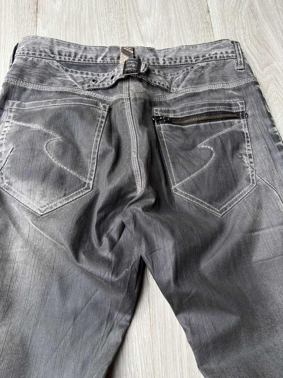 Japanese Brand SEMANTIC DESIGN waxed lace-up flare jeans Size US 27 - 8 Thumbnail