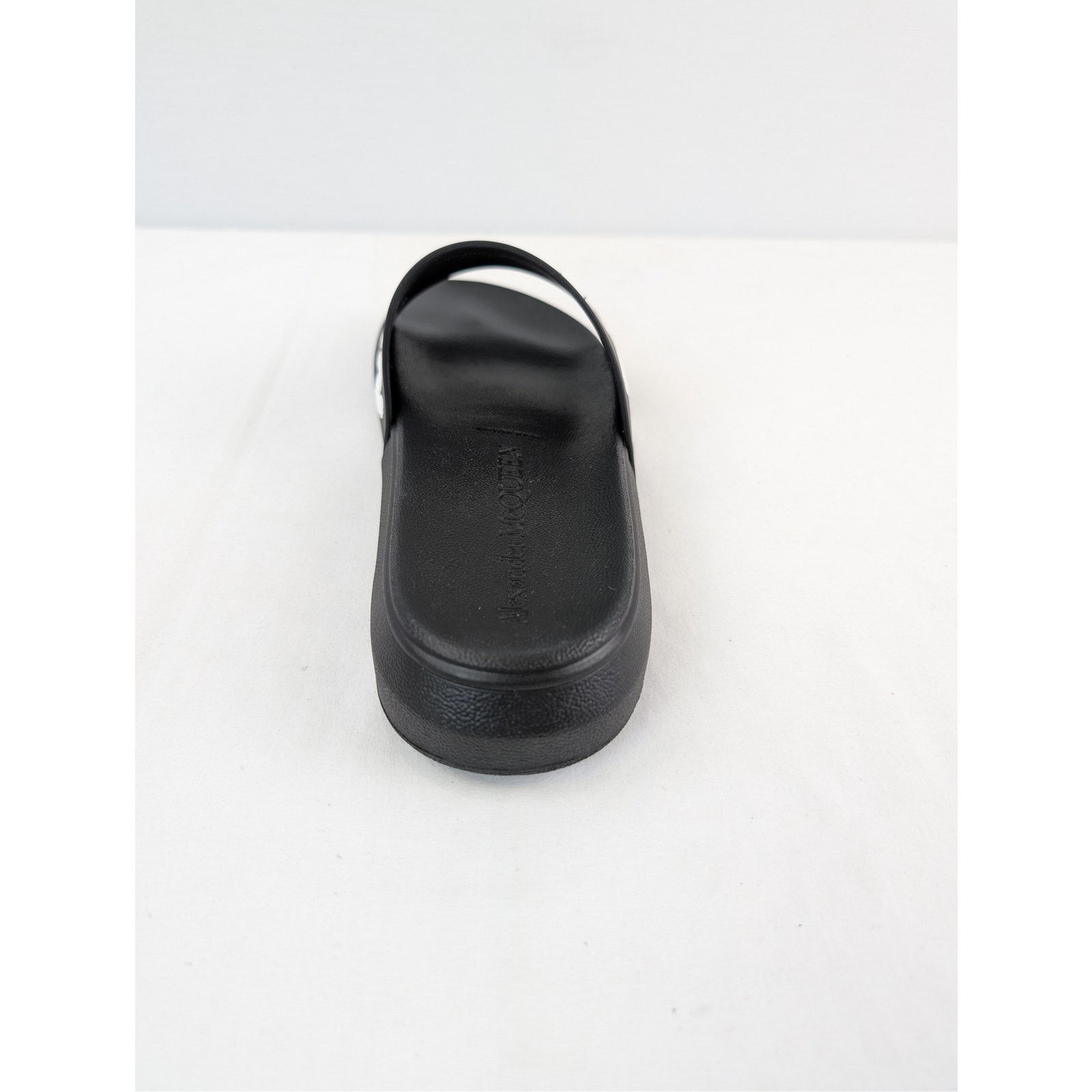 Alexander McQueen o1rshd1 Sandal Rubber Slider Logo Slippers in Black 45 Size US 12 / EU 45 - 13 Thumbnail