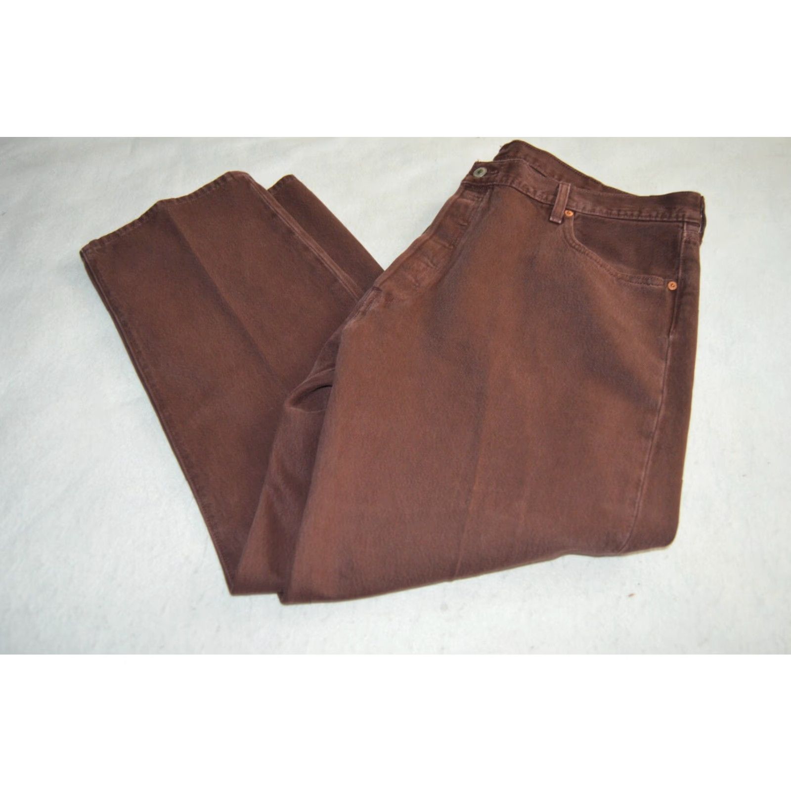 Levi's Levi's 501 Jeans Mens 42x30 Red Button Fly 5-Pocket Denim Belt Loops Straight Regular Waist 40in - Levi's 501 Series Size US 42 / EU 58 - 4 Thumbnail
