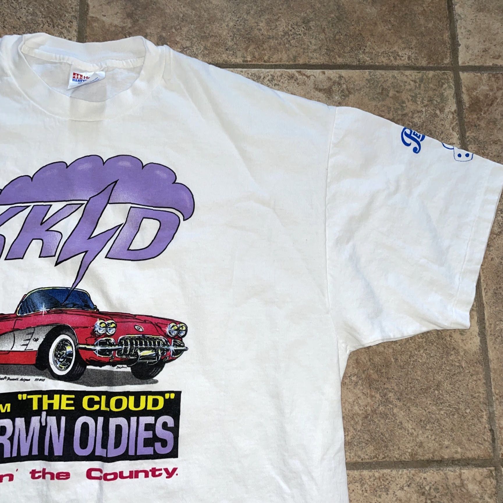 Hanes VINTAGE 1990s hot rod classic car graphic Tee Mens XXL Hanes USA Shirt White USA Cars 1990s Mens XL? Size US XXL / EU 58 / 5 - 2 Thumbnail