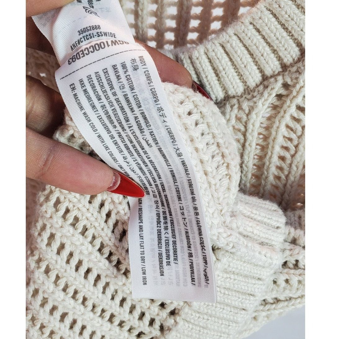 Hollister Hollister Crochet Knit Cotton Crop Sweater Vest Beige Size S Size S / US 4 / IT 40 - 5 Thumbnail