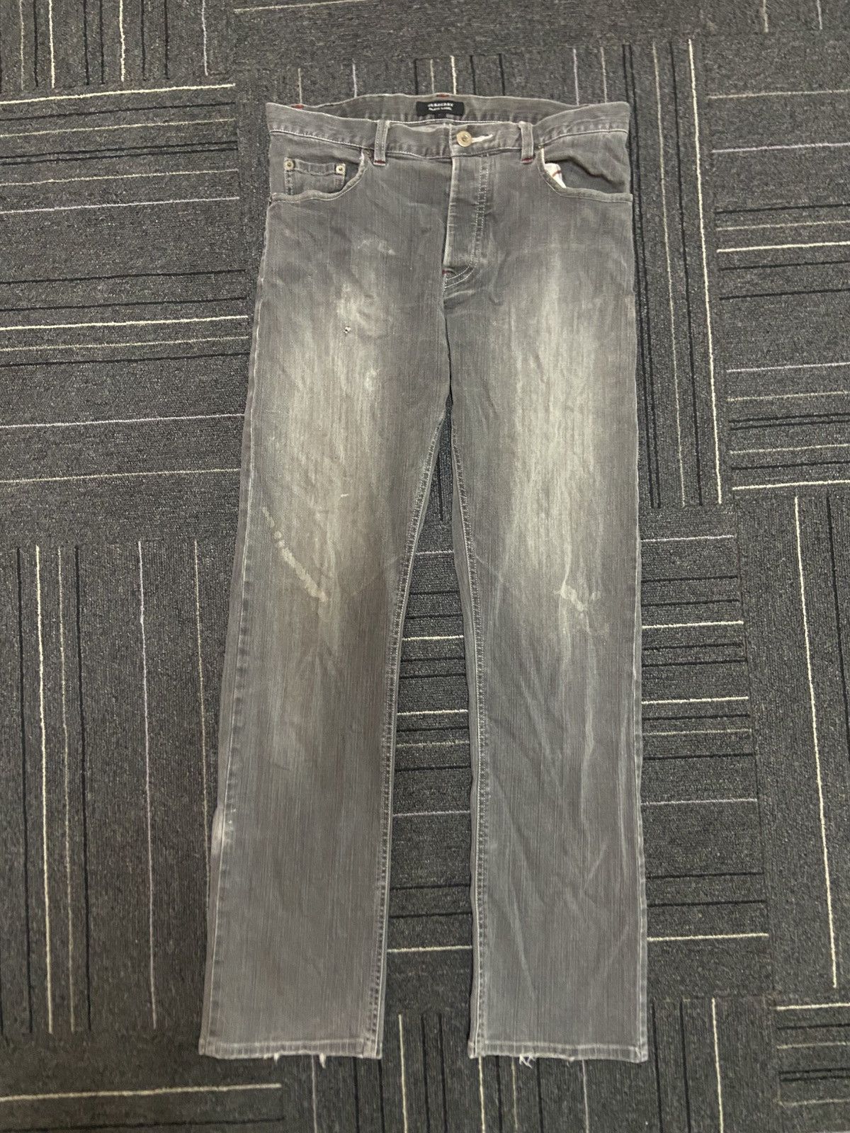 Vintage Burberry black label distressed denim jeans