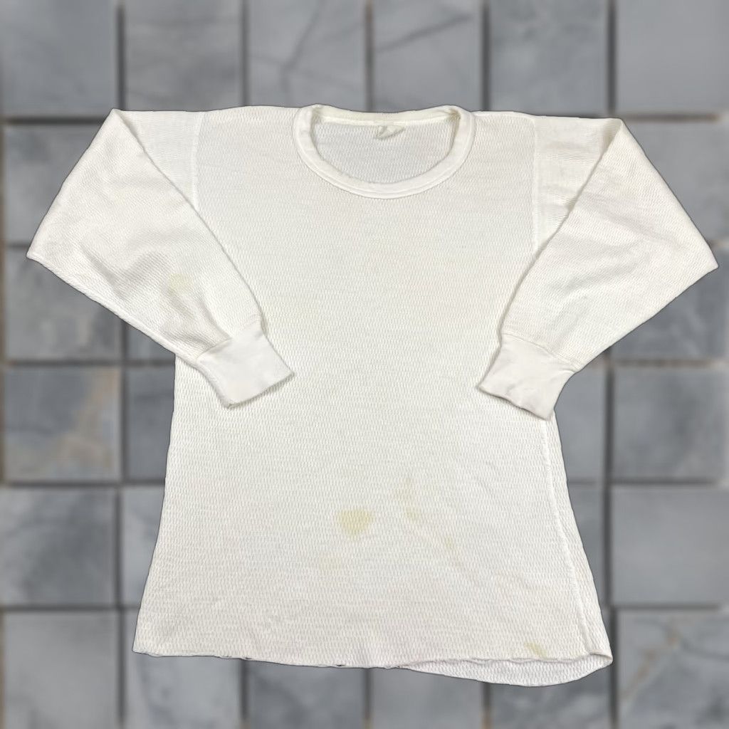 Vintage VINTAGE Oakton Thermal Shirt Men XL White 80s Distressed Made In USA Size US XL / EU 56 / 4 - 1 Thumbnail