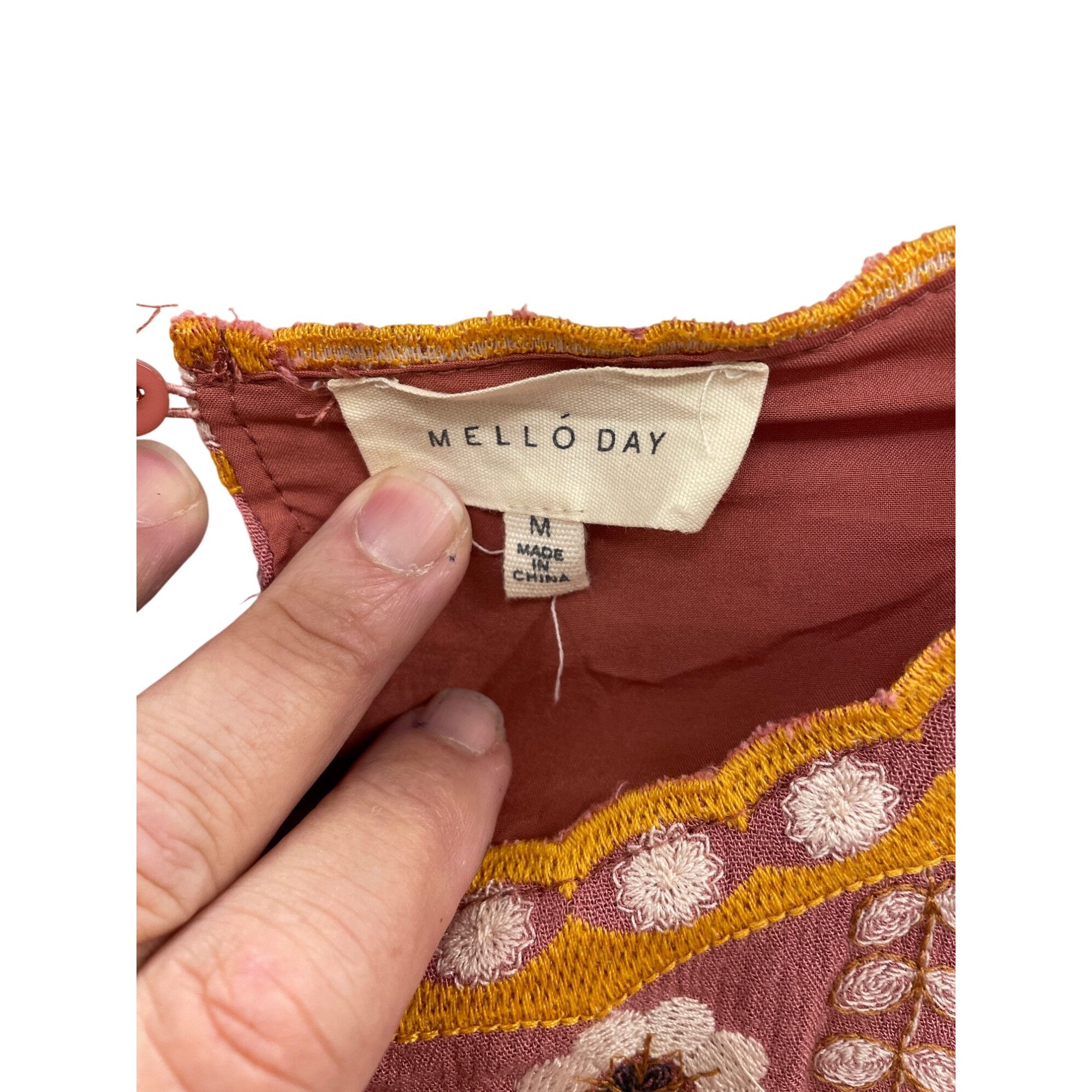 Other Mello Day womans coral Embroidered Rayon Bohemian Dress Size Size M / US 6-8 / IT 42-44 - 8 Thumbnail