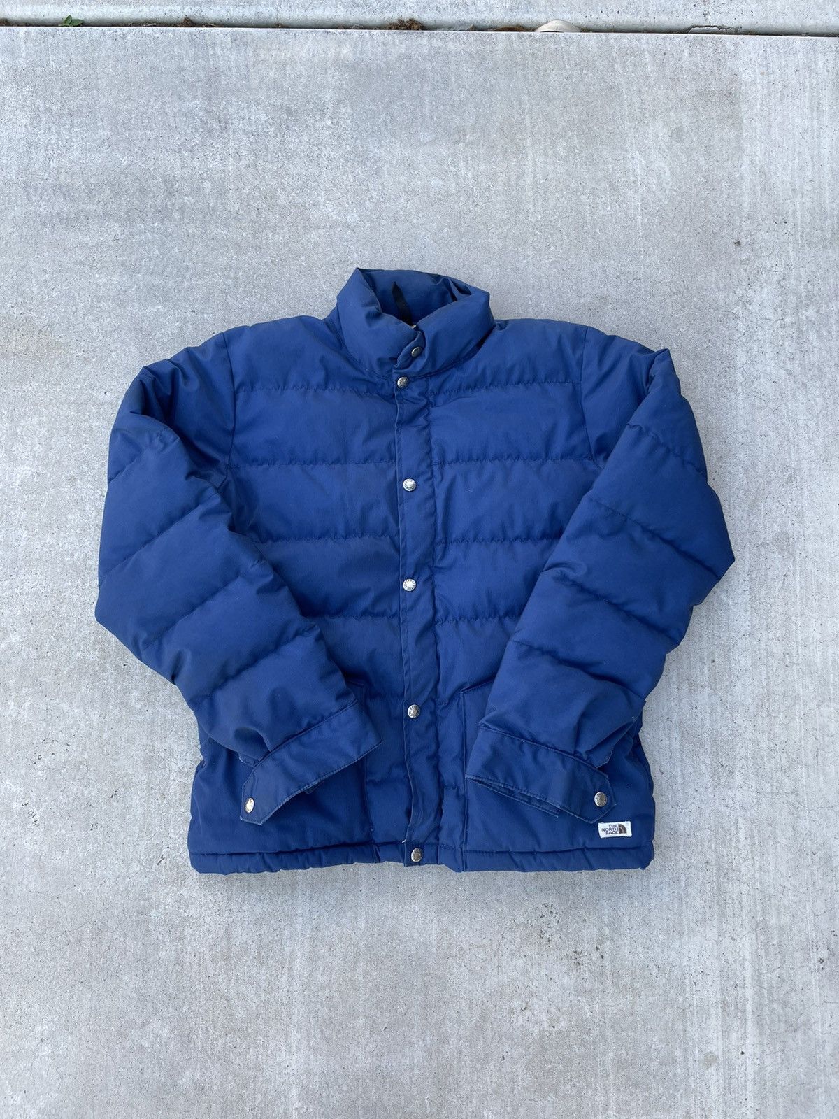 image of The North Face x Vintage 70's North Face Brown Label Down Puffer Jacket in Blue, Men's (Size Large)