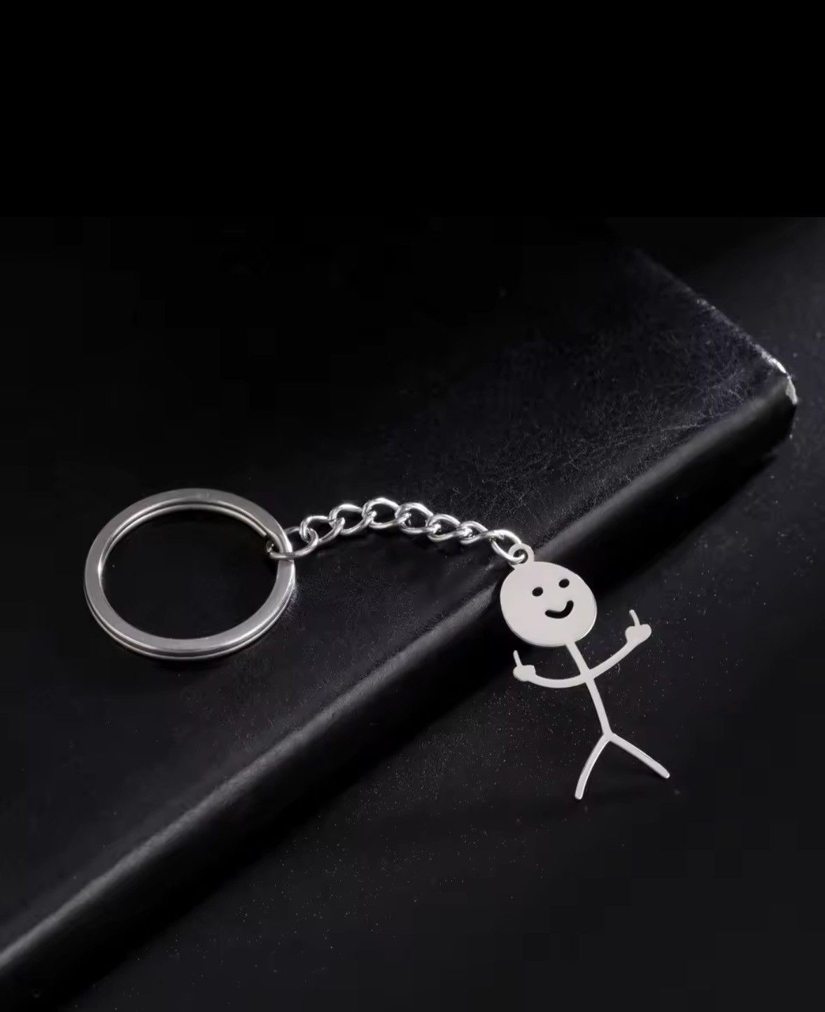 Designer Finger stickman keychain stainless steel Size ONE SIZE - 2 Thumbnail