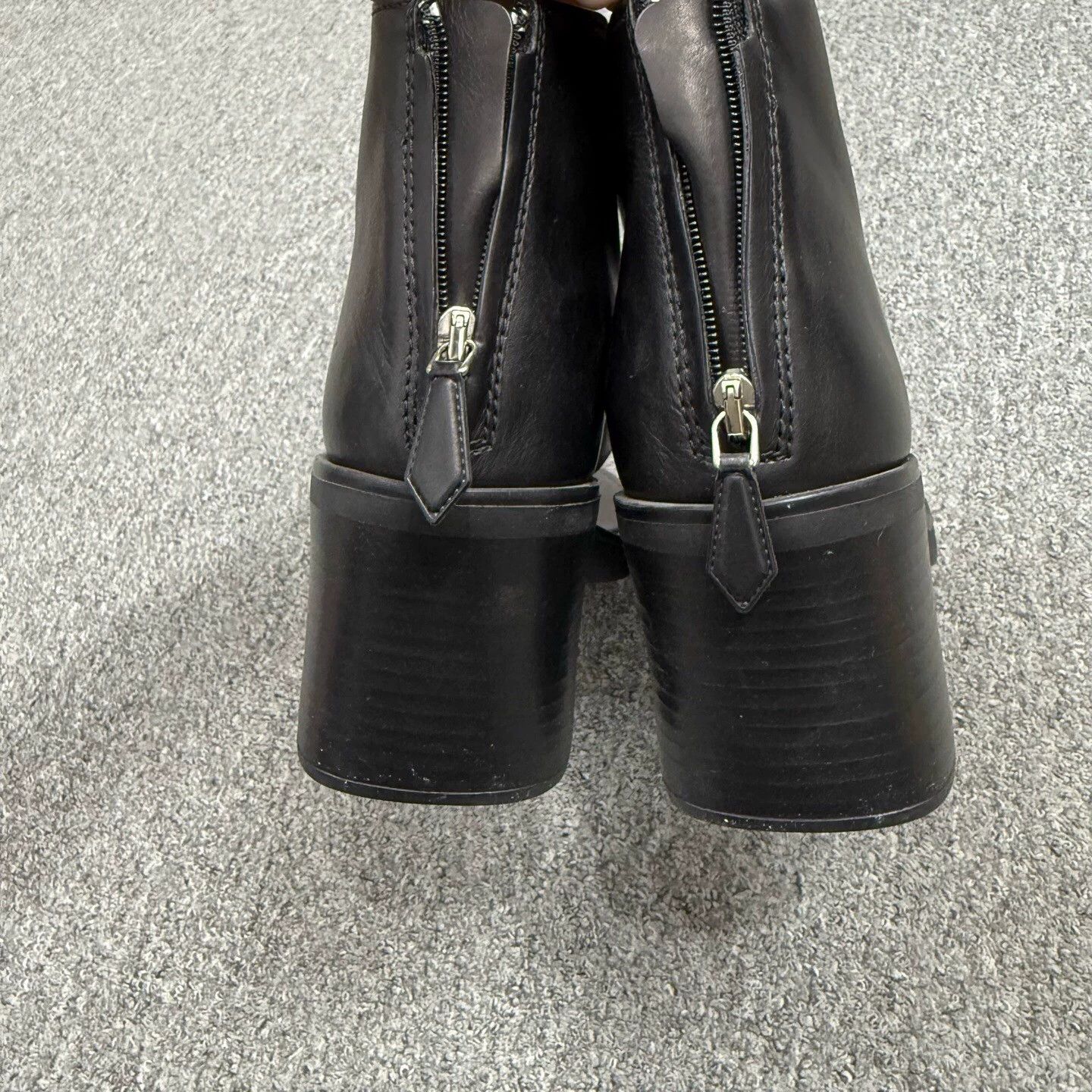 Miu Miu Miu Miu black open-toe leather block-heel zip boots 39 Size US 9 / IT 39 - 4 Thumbnail