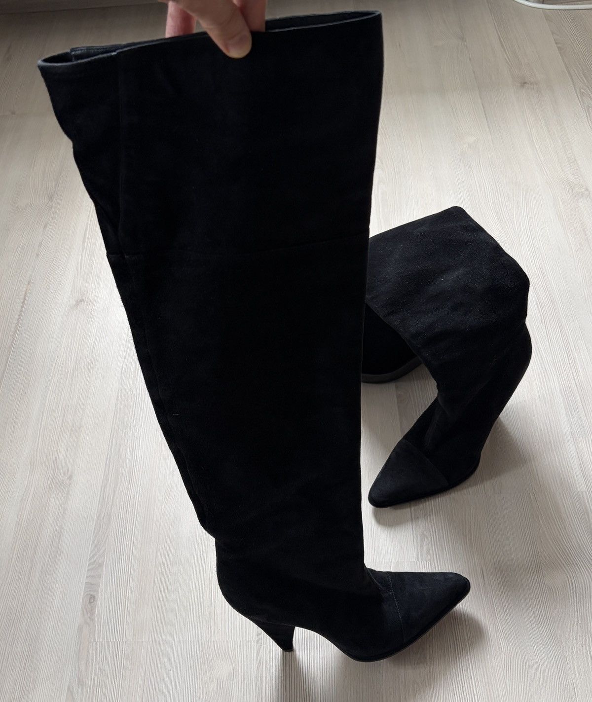 Sergio Rossi Sergio Rossi Knee High Boots Black Suede Size US 10 / IT 40 - 20 Thumbnail
