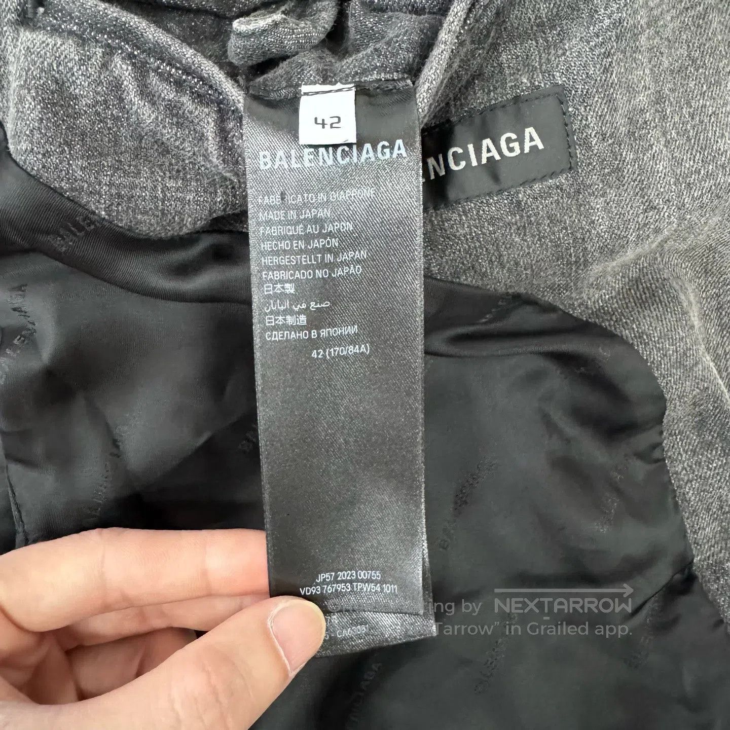 Balenciaga Balenciaga Armband letter logo; washed and aged finish; de Size 42R - 7 Thumbnail