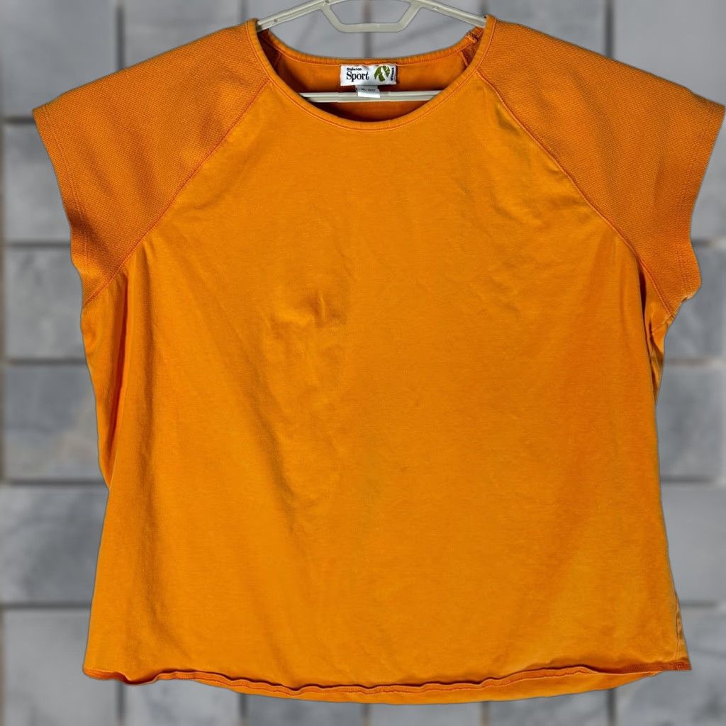Vintage Style&co. Shirt Plus 3X Orange Short Sleeve Cotton Blend Minimalist Casual Gym Women Size XXL / US 16-18 / IT 52-54 - 1 Thumbnail