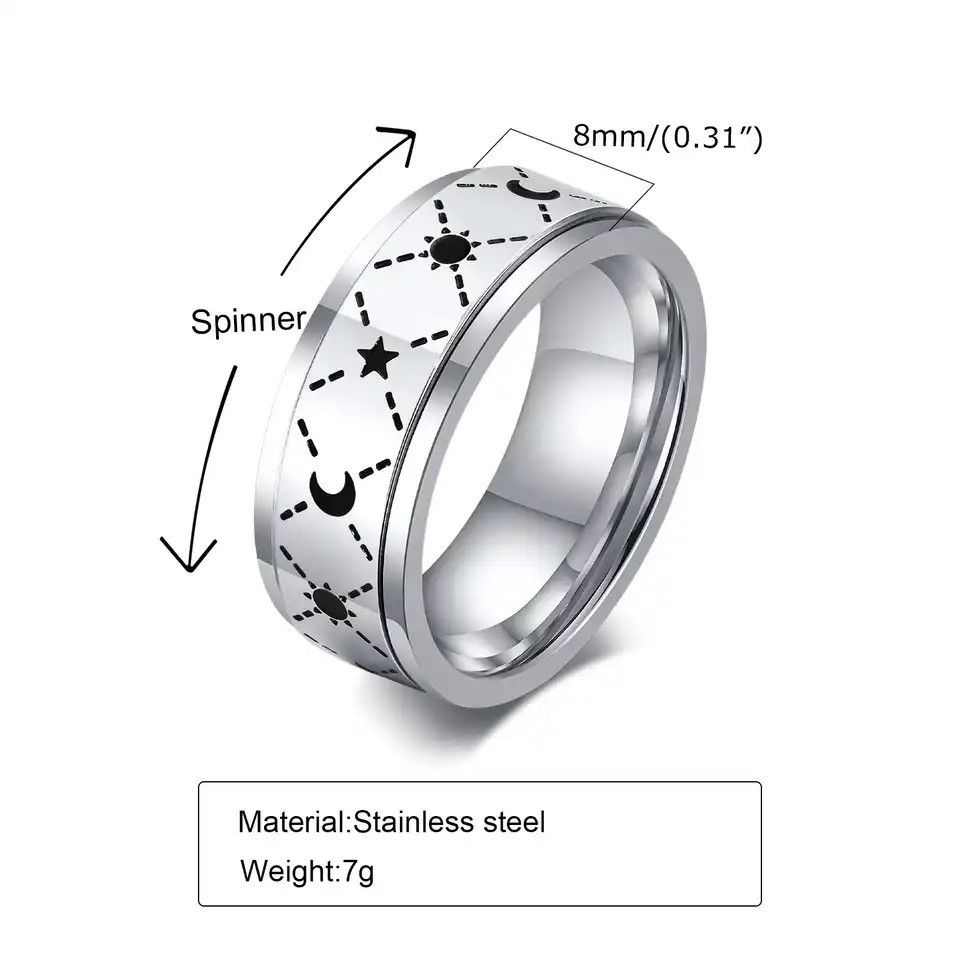 Other Sun Star Moon Spinner Ring Size ONE SIZE - 2 Thumbnail