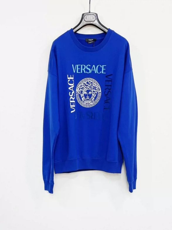 VERSACE Medusa Logo Blue Sweatshirt dmc
