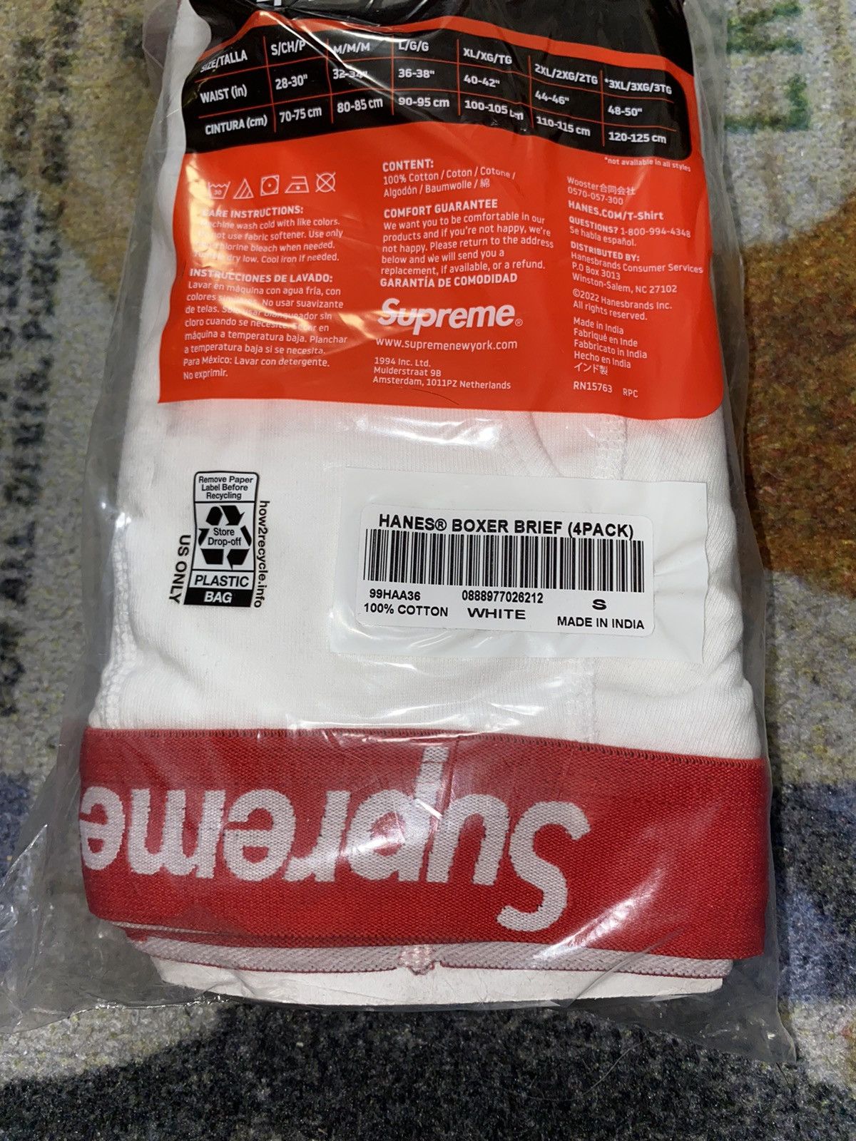 Hanes × Supreme Supreme Hanes Boxer Briefs (4 Pack) SMALL Size ONE SIZE - 2 Thumbnail