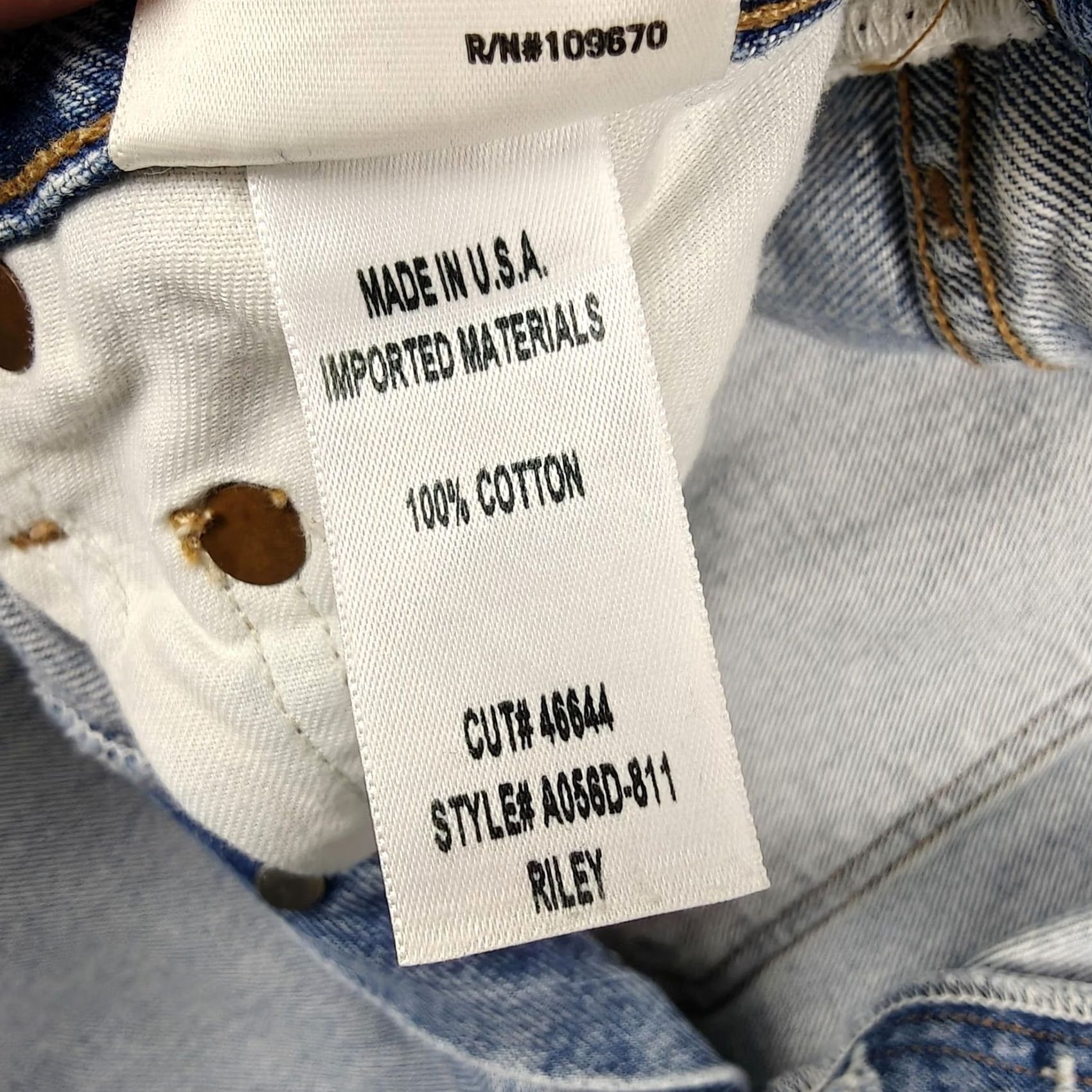 Agolde VINTAGE AGOLDE Riley Jeans Womens 25 Blue High Rise Straight Crop Raw Hem Button Fly Size 42" / US 20 - 5 Thumbnail