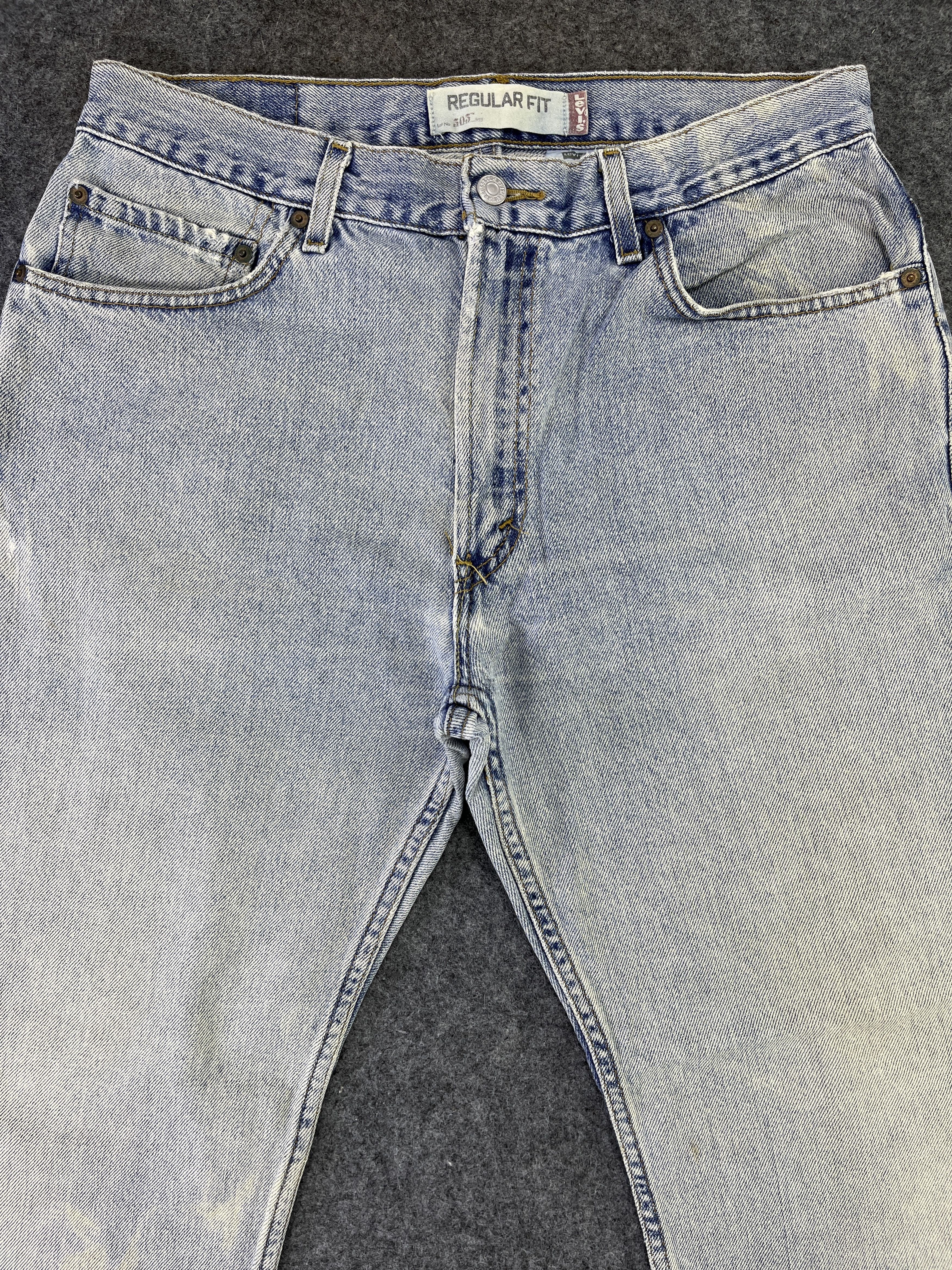 Levi's Vintage Levis 505 Bleached Jeans - J894 Size US 34 / EU 50 - 3 Thumbnail