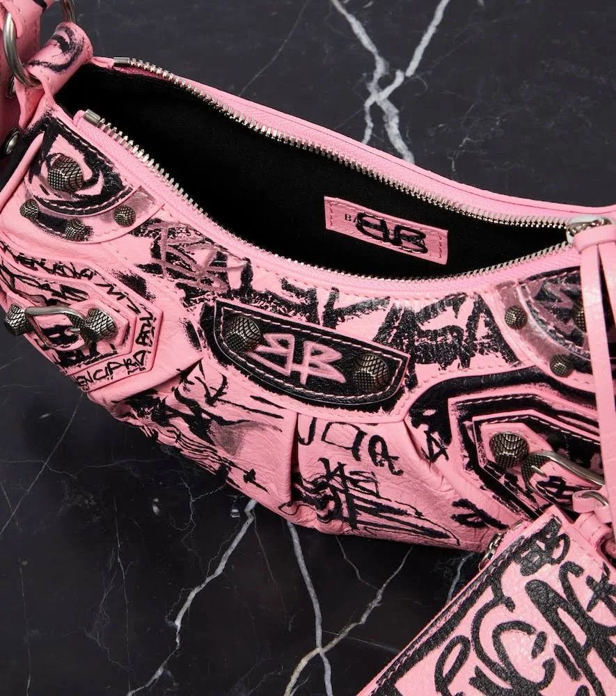 Balenciaga o1mt1gz0724 Size: OS / Cagole XS Shoulder Bag in Pink/Black Size ONE SIZE - 6 Thumbnail