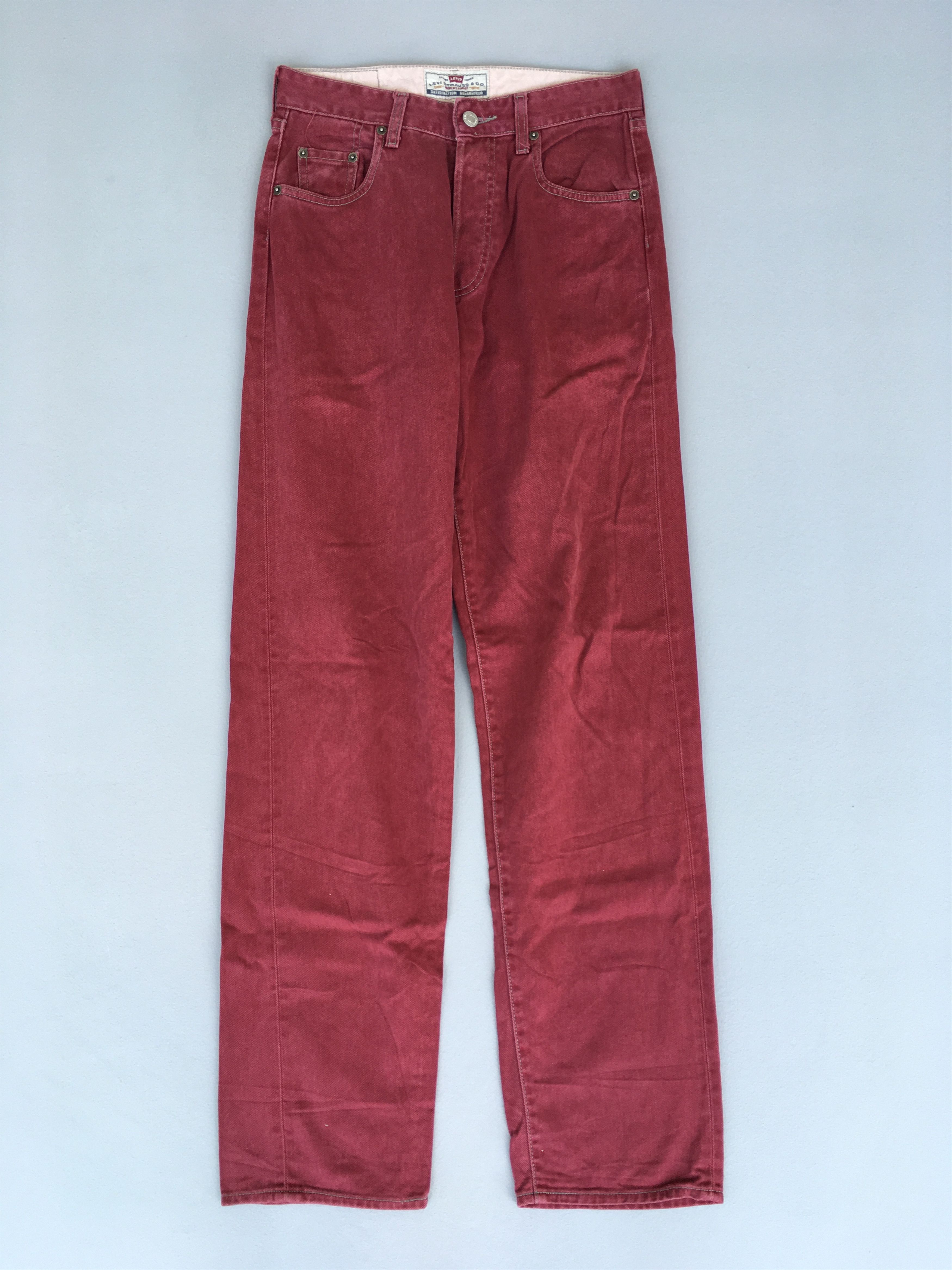image of Size 28X31.5 Vintage Levis Red Marron Jeans Light Washed, Men's