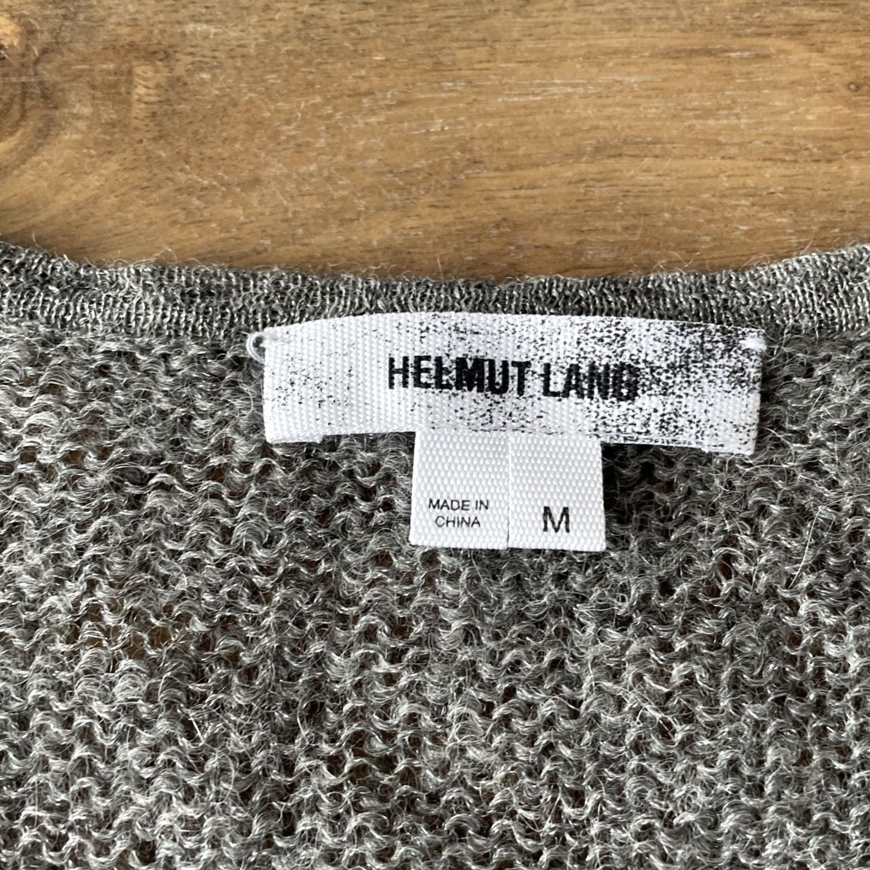 Helmut Lang HELMUT LANG Gray Alpaca Long Sleeve Blouse Womens Medium Plunge V Neck Top Knit Loose Size M / US 6-8 / IT 42-44 - 3 Thumbnail