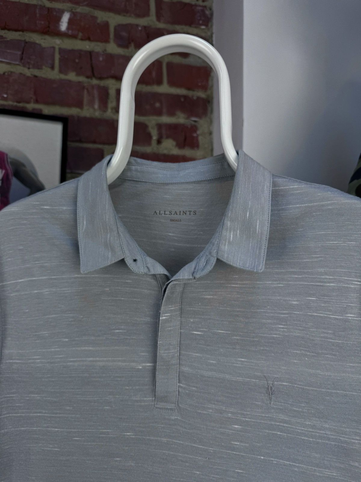 Allsaints ALLSAINTS Stanley Grey Short Sleeve Polo Shirt Size US S / EU 44-46 / 1 - 4 Thumbnail