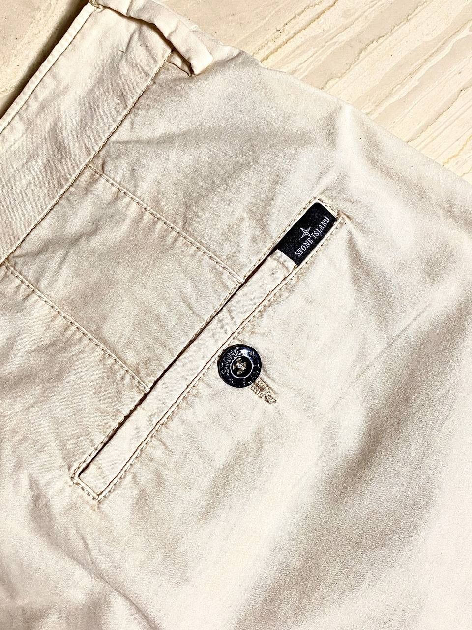 Stone Island Stone Island Logo Summer Chino Cotton Beige Pants Trousers Size US 33 - 8 Thumbnail