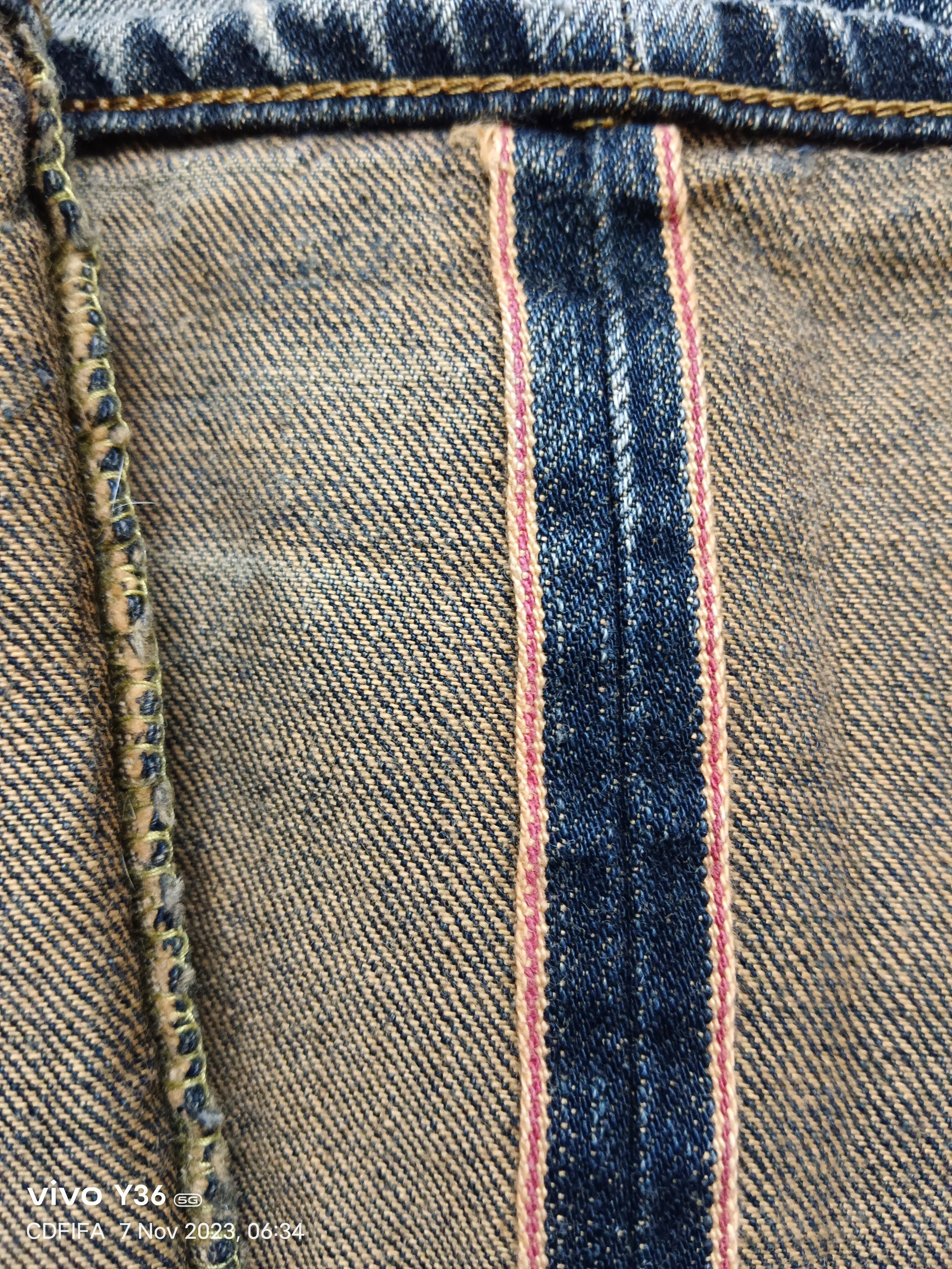 Edwin 💥 Selvedge 💥 Edwin 505 ZXX Distressed Denim Size US 31 - 15 Thumbnail